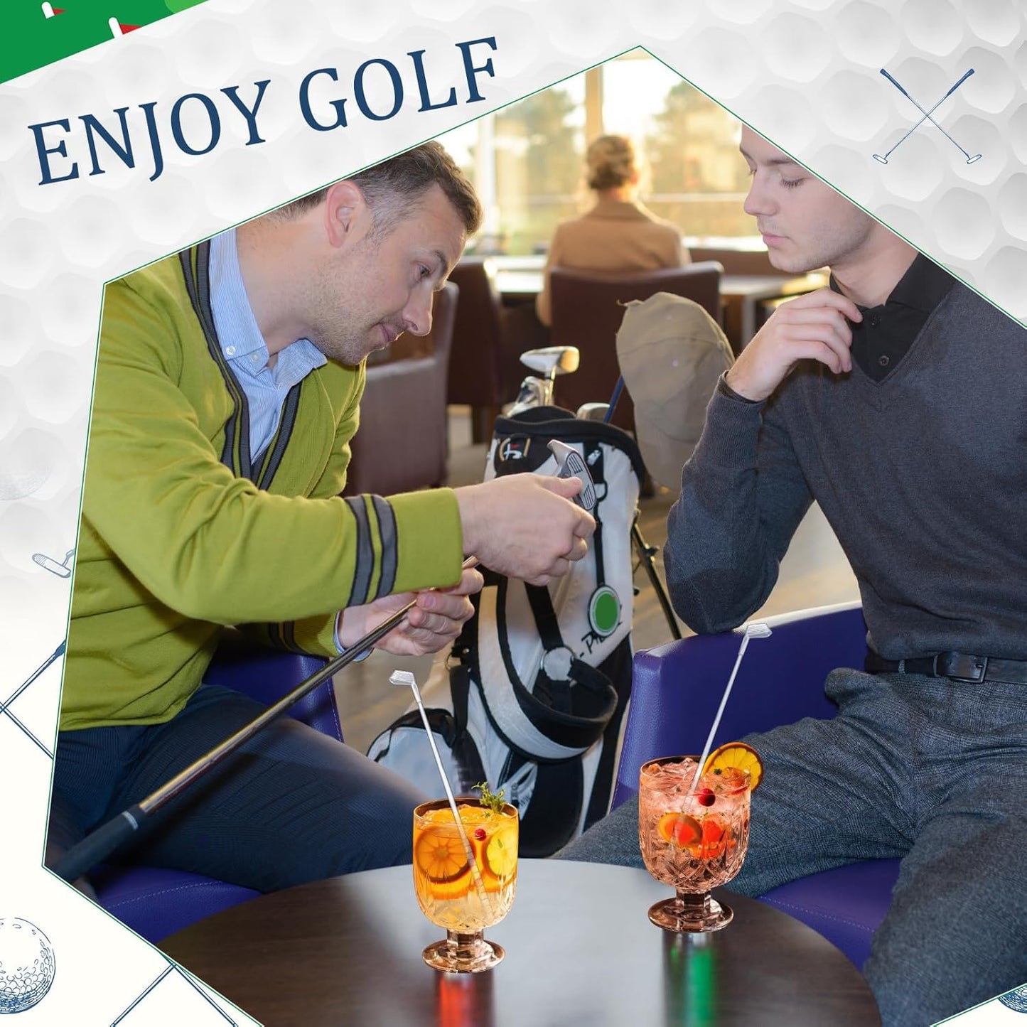 Roshtia 100 Pcs Golf Club Swizzle Stir Sticks Plastic Drink Stirrers Swizzle Sticks for Cocktails Coffee Liquor Cake Pops Golfing Club Gifts Golf Party Favors Decorations