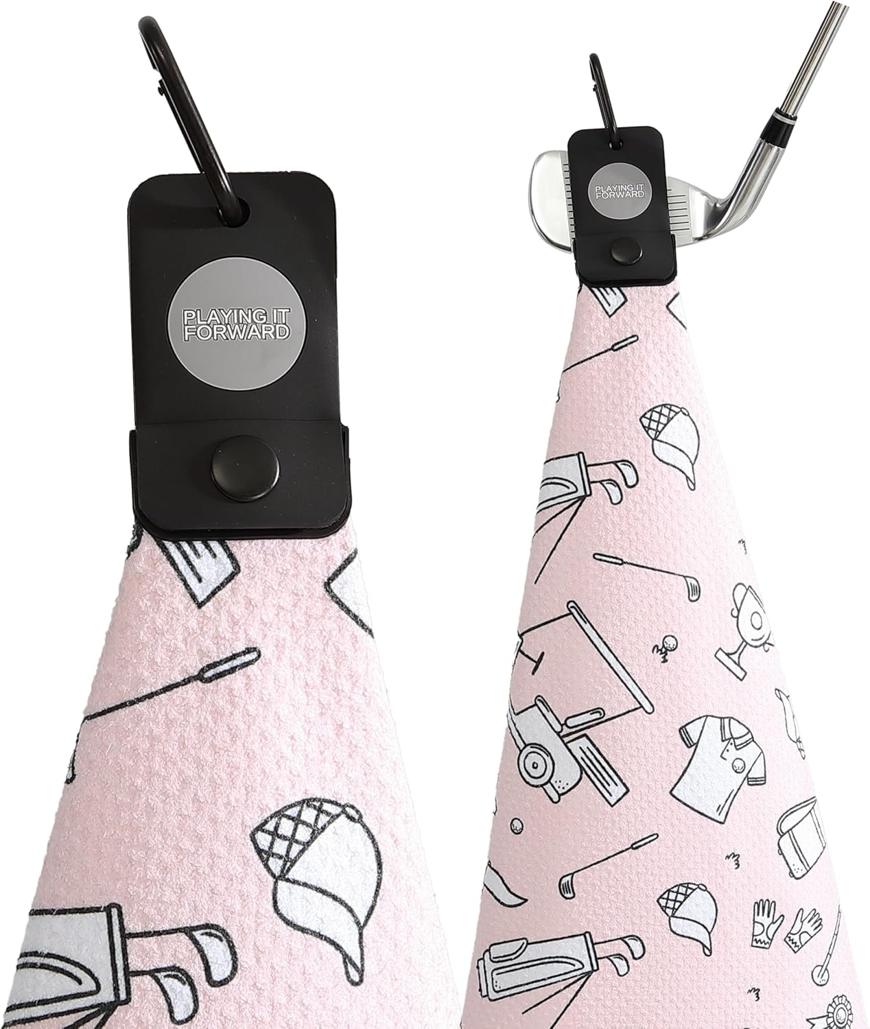 Magnetic Golf Towels for Golf Bags with Clip & Ultra Strong Magnet - Waffle Weave Microfiber Towel for Secure Hold on Bags & Carts - Ideal Club Cleaner & Accessories - Doodle Sketch