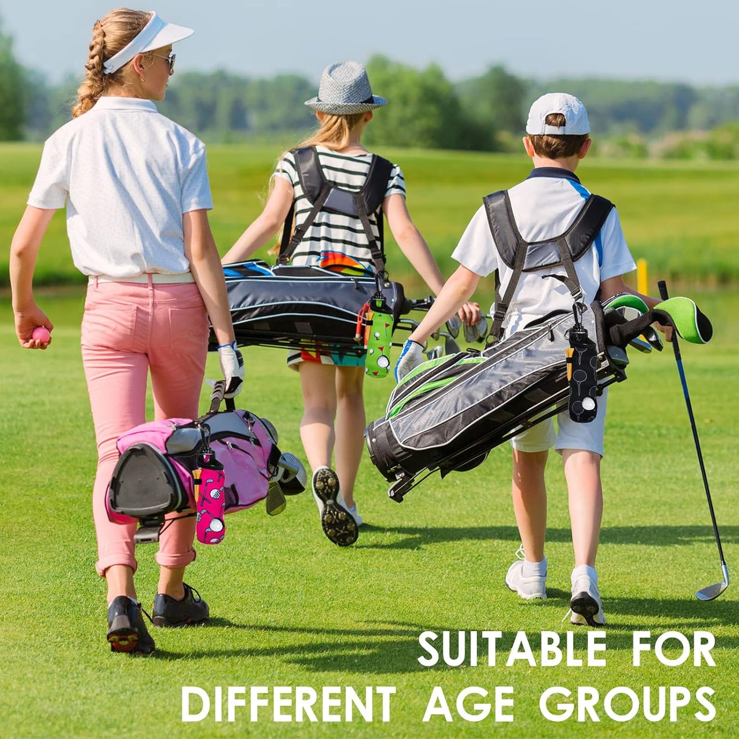 WILLBOND 12 Pcs Golf Ball Tee Holder Neoprene Pouch Golf Ball Carry Bag Multicolor Portable Accessories for Man Woman