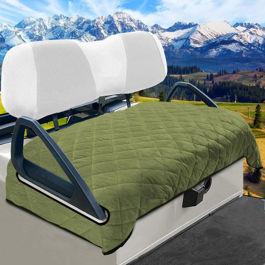 YOKYHOM Golf Cart Seat Covers, Golf Cart Seat Towel Blanket, Short Plush Surface, Soft and Comfortable, Suits EZGO, Yamaha, Club Car and Other 2-Seat Golf Carts, 51"x 30.5", Grass Green