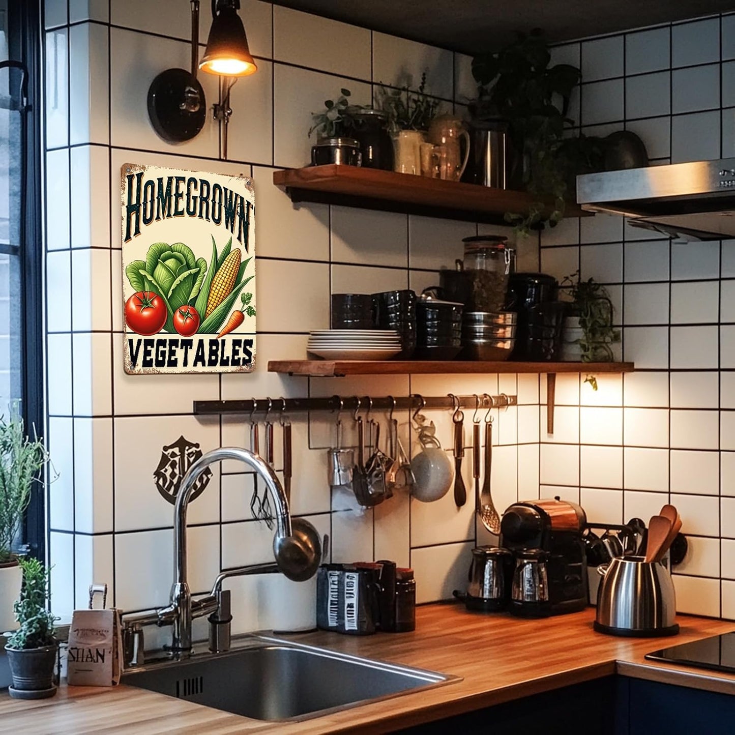 Vegetable Tomato Corn Poster Vegetable Metal Tin Sign Homegrown Vegetables Bar Pub Sign Poster Home Decor Garage Bar Restaurant Kitchen Cafe 8x12 Inch Wall Art Decor