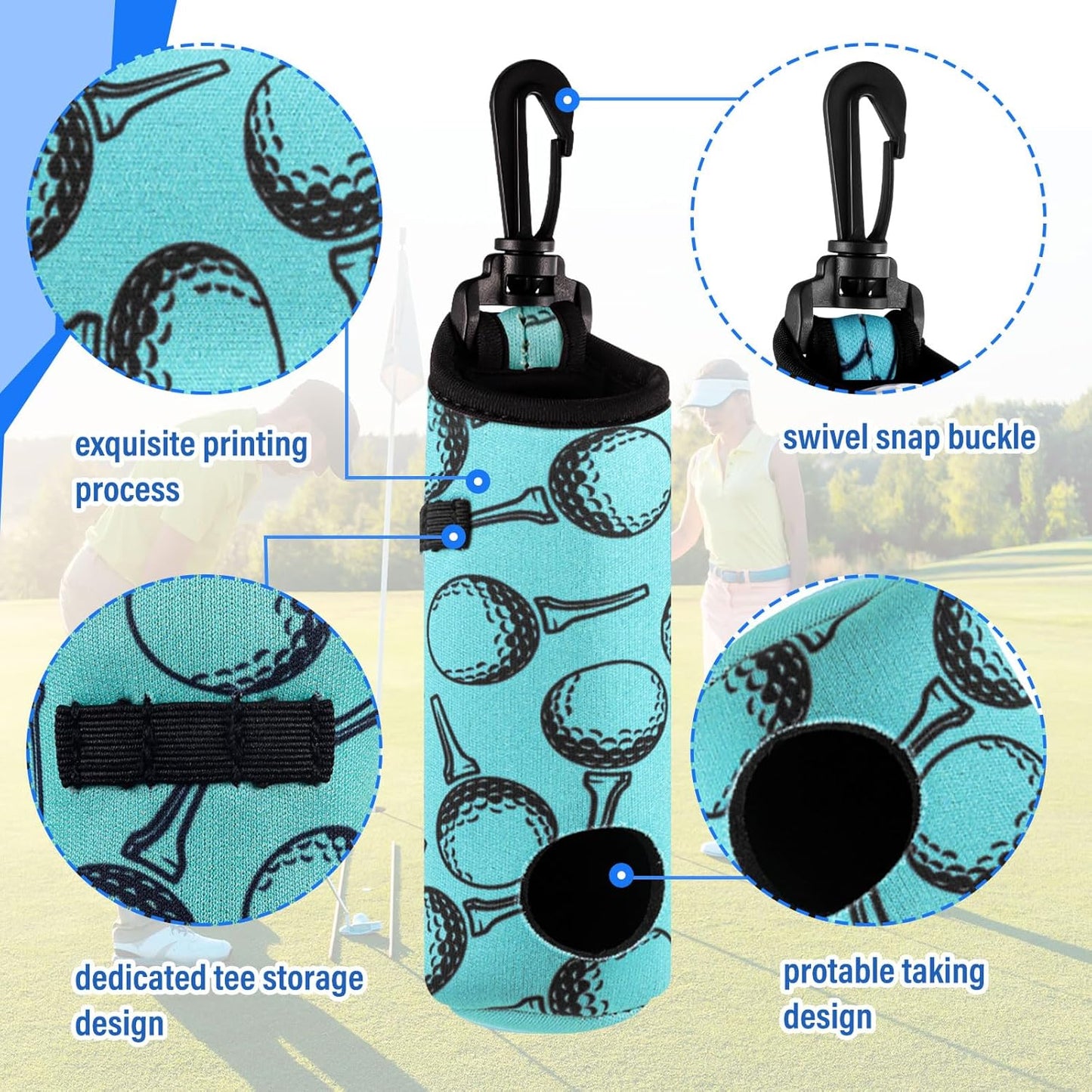 Liliful 12 Pcs Golf Accessories Kit, Include Golf Ball Bag with Hook Towel Tees Magnetic Ball Marker Divot Tool Cleaner Brush for Women Man Gifts