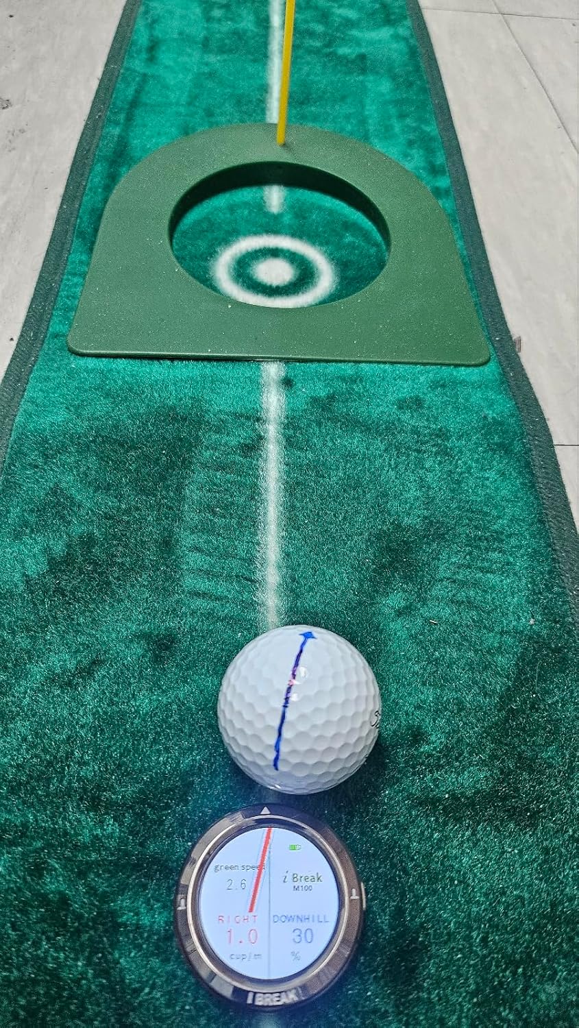 iBREAK-Digital Golf Green Reader, Informing Putting Direction and Uphill/Downhill Percent in Real time, Titanium Silver Frame and 1.3inch Color TFT LCD Display, Diameter 1.7inch X Height 0.4inch, 34g