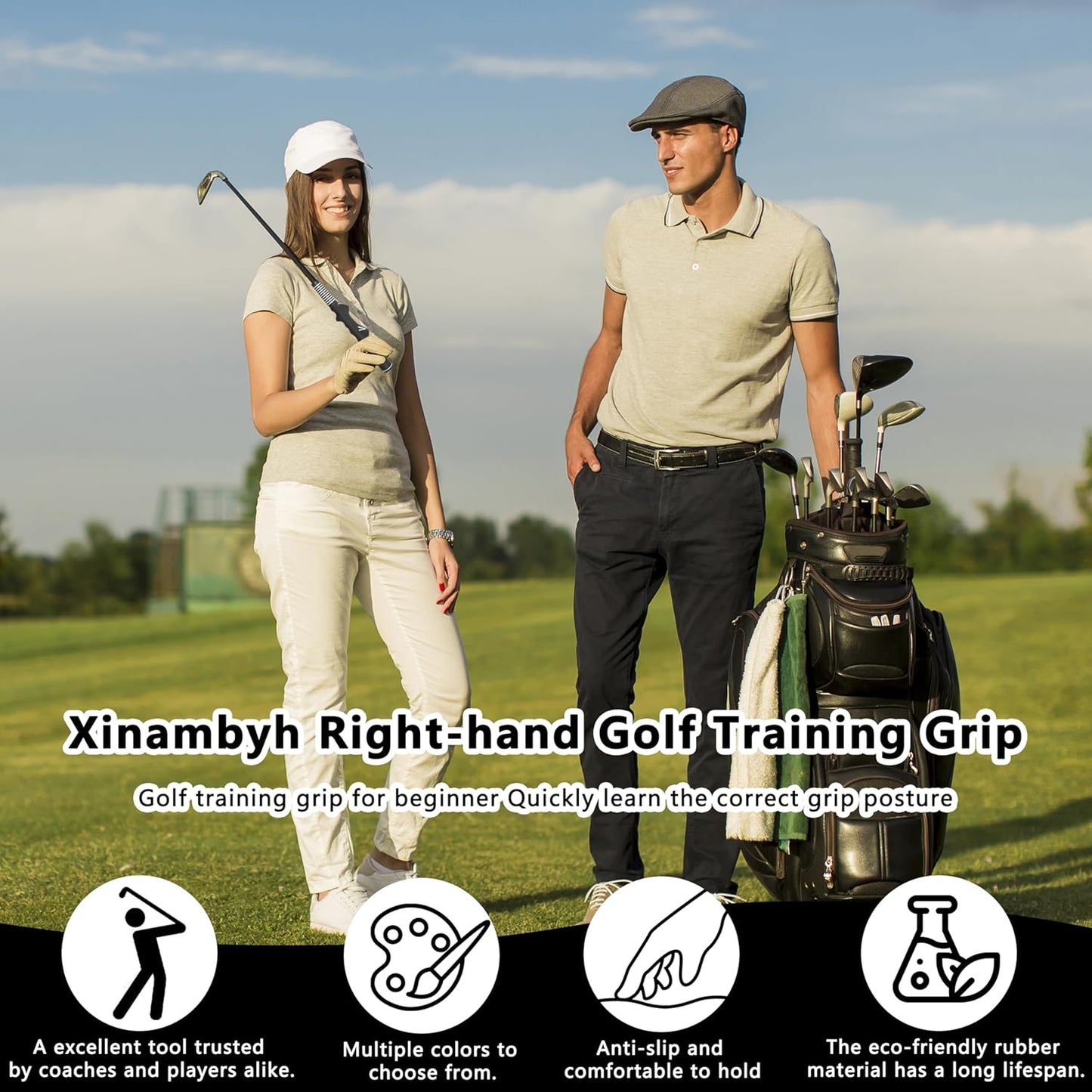 1 Pcs Right-Hand Golf Training Grip:Club,Rubber Swing Grip Trainer,Golf Accessories for Adults,Beginners,All Levels.Improvement Tool for Proper Hand Placement.