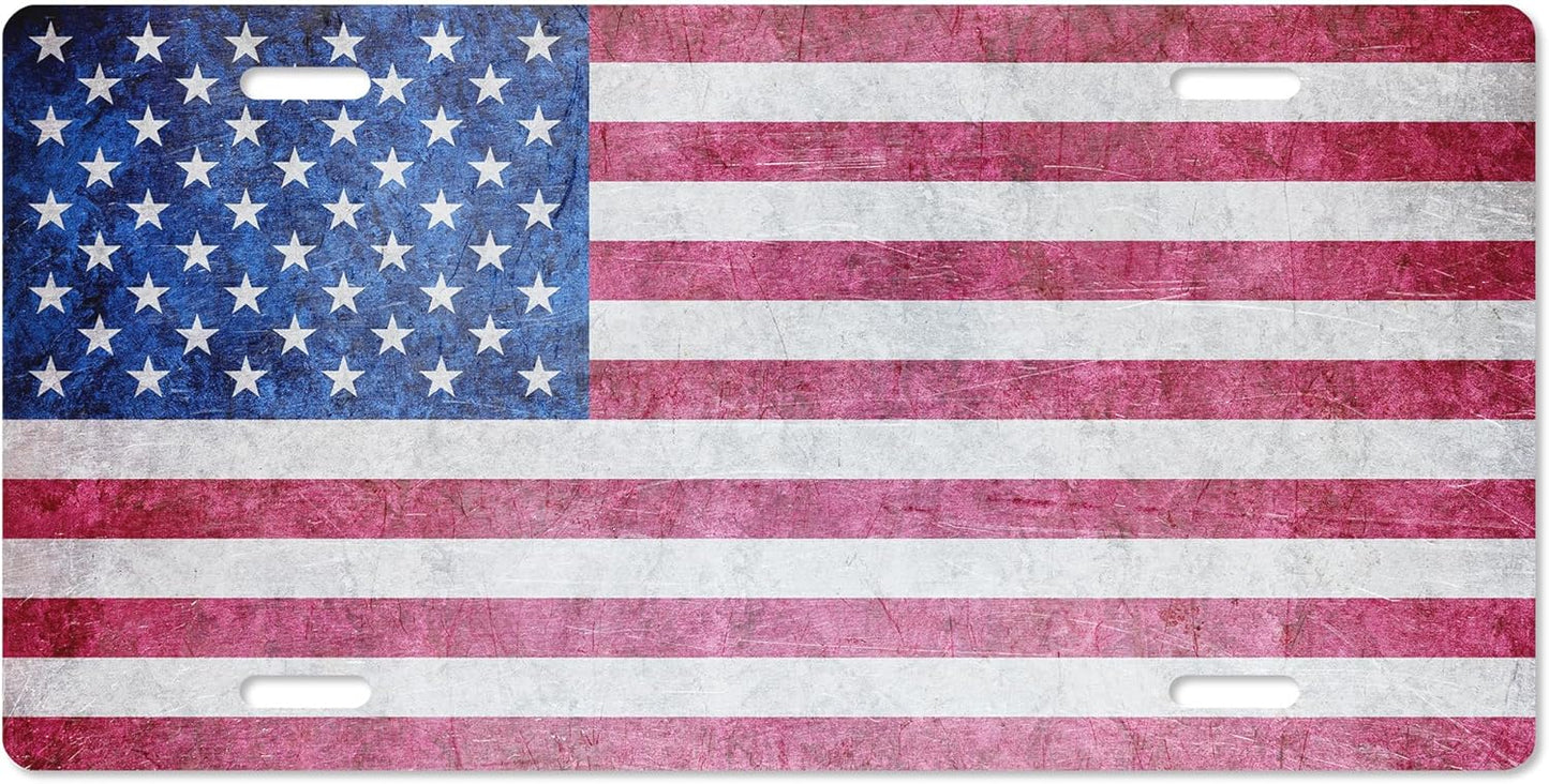 Unique Vanity License Plates | 16 Individual Designs | 3 Sizes (Automobile, Golf Cart, Motorcycle/Bike) | Made in U.S.A. | Custom Car Tags (USA Flag, Standard (12" x 6"))