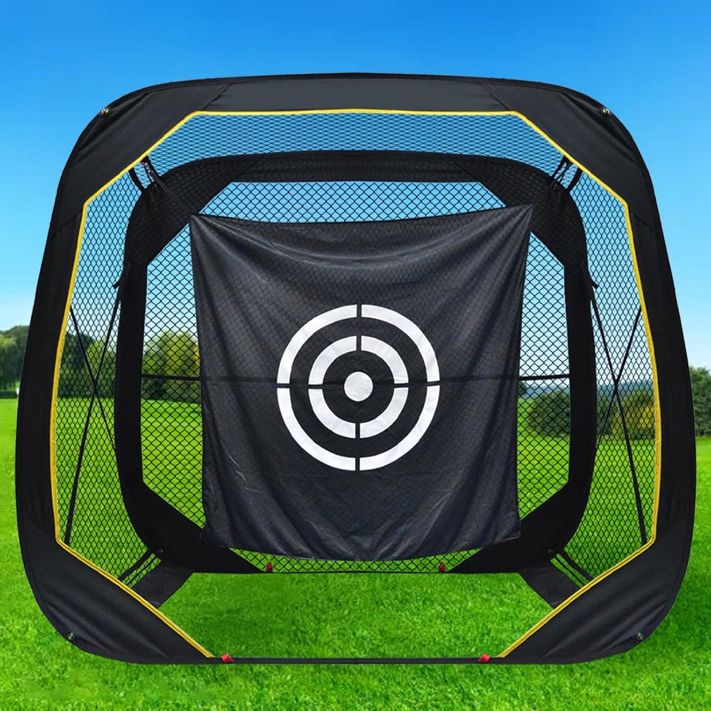 Gagalileo Golf Pop-Up Hitting Cage: Practice Net with Target Portable Backyard Garage Training for Driving Chipping Swing Beginners & Golf Enthusiasts