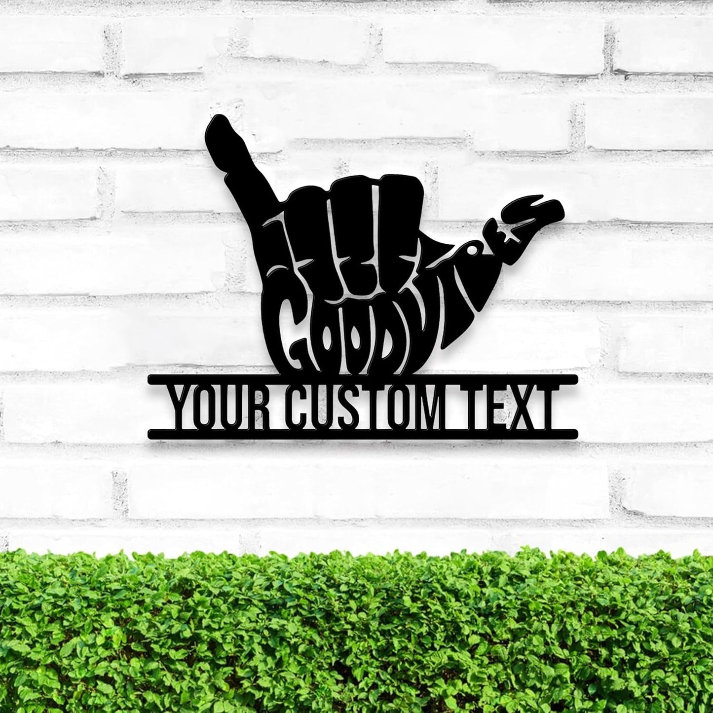 Custom Hang Ten Surfing Hand Metal Wall Art With LED Lights Summer Vibes, Outside Wall Hanging, Home Decor, Birthday Gift, Christmas Gift