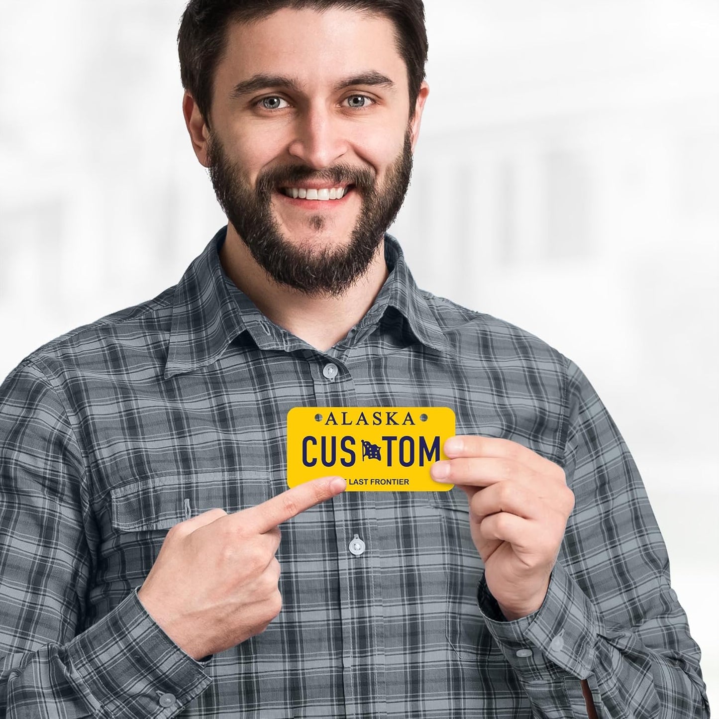 Mini License Plates, Personalized License Plates, Custom for Car, Bikes, ATV, Kids Car, Golf Cart, Jeep, 2x4 Inch, Rust-Free Fade Resistant Aluminum, USA Made by My Sign Center (Alaska)