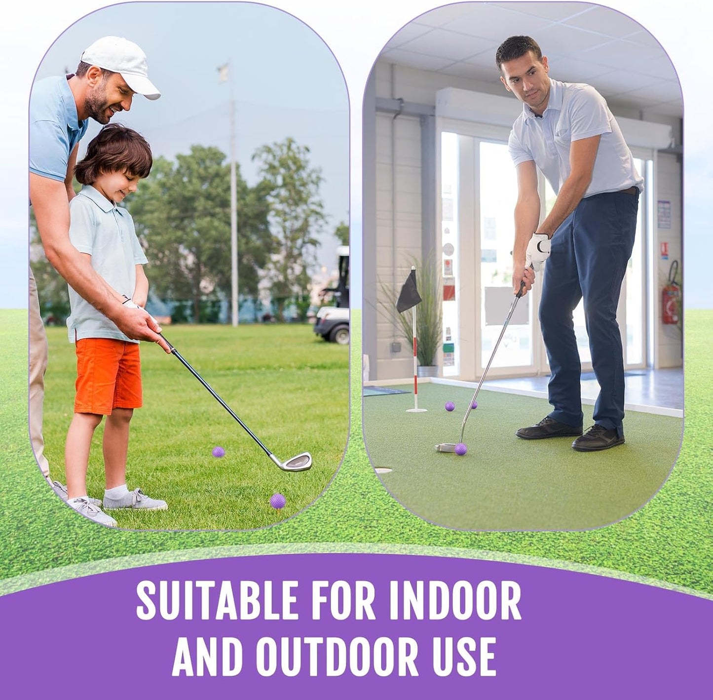 Junkin 80 Pcs Foam Golf Balls Rubber Practice Balls Realistic Feel and Flight Sport Training for Indoor or Outdoor Backyard Golf Training