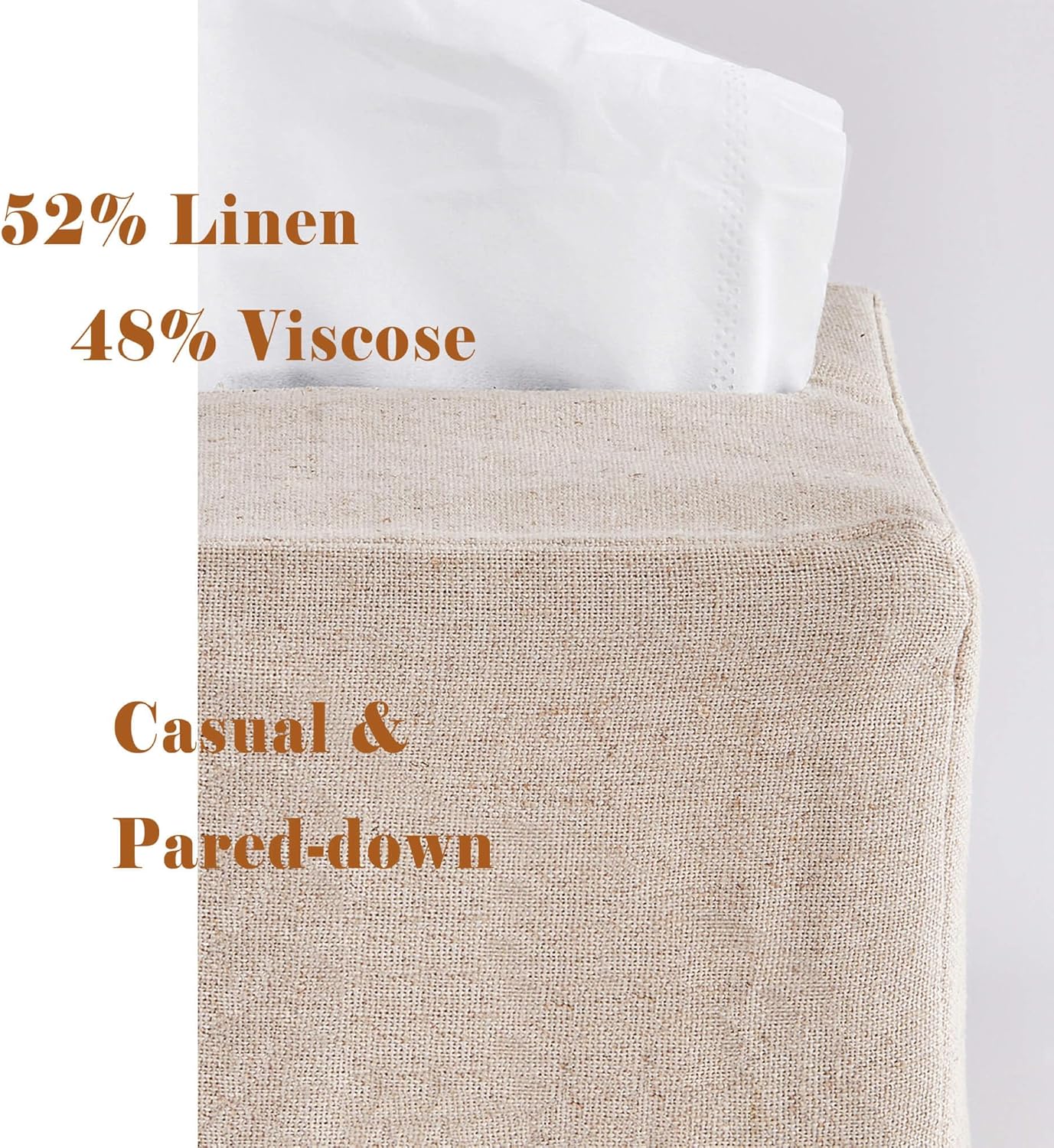 Christmas Linen Tissue Box Cover - Square Embroidered Gifts Boho Cube Holder for Bathroom Rectangle Cover Set Merry Xmas