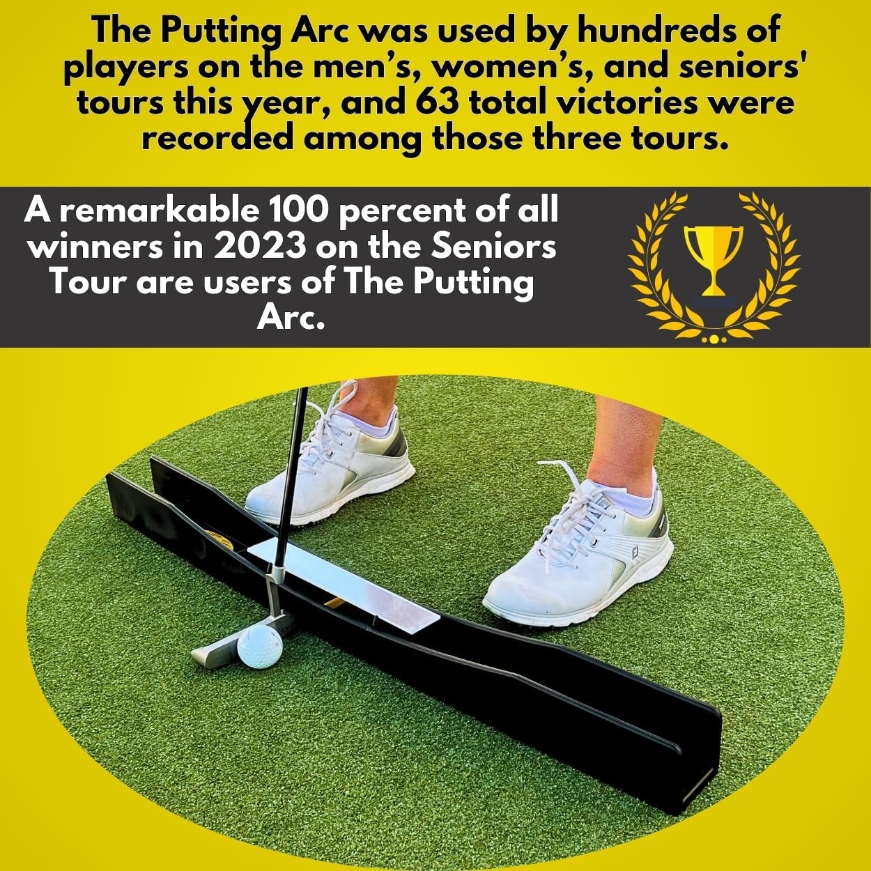 The Putting Arc - MS3D Model - Golf Training Aid Used to Perfect Your Putting and Reduce Your Score! - Practice and Master Your Putting Fundamentals! - Midnight Black - Proudly Made in The USA