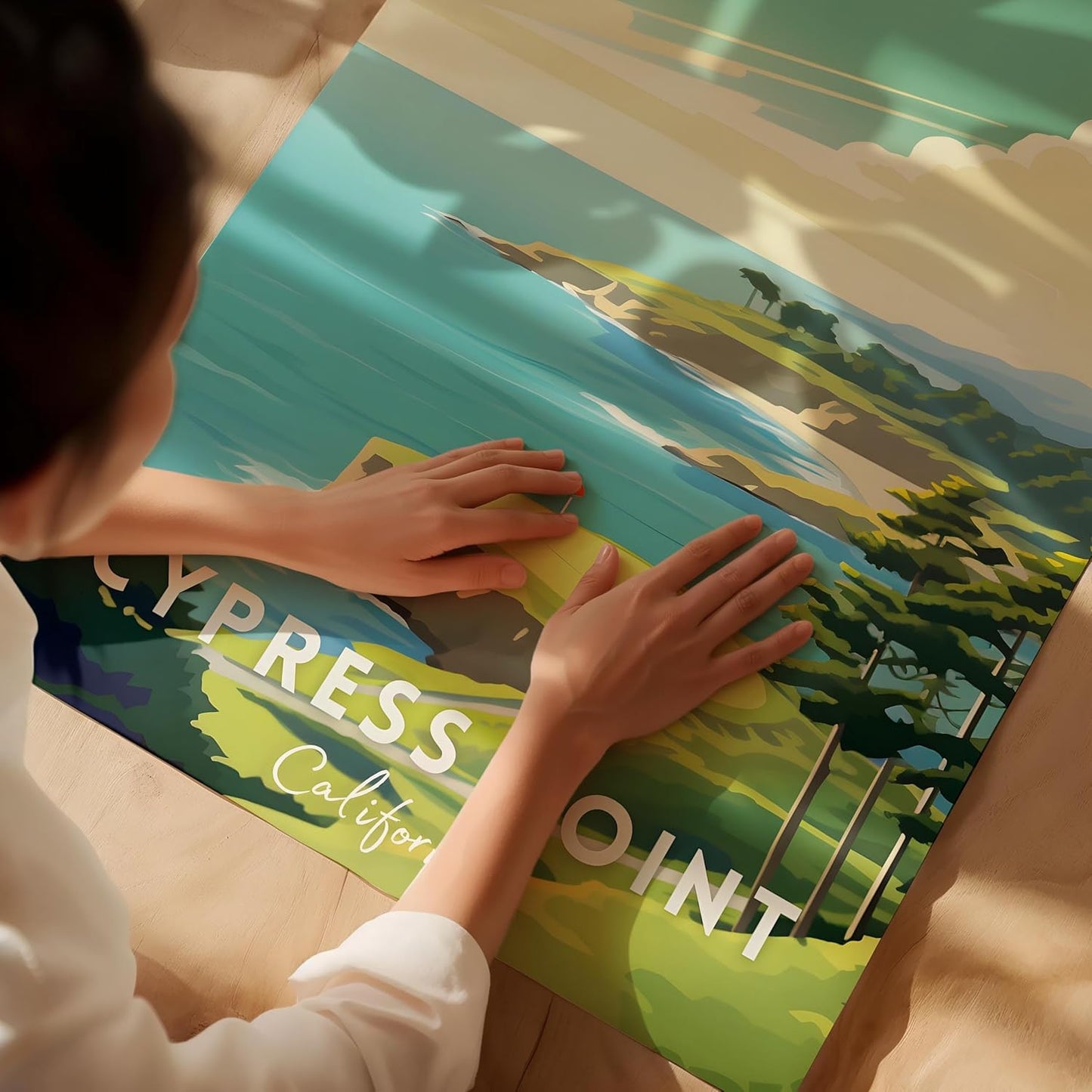 Golf Course Premium Giclee Fine Art Prints - Augusta, Pebble Beach, Pinehurst, Golf Course Posters, Golf Wall Art, Aesthetic Poster for Home Office Decor, Ready to Frame