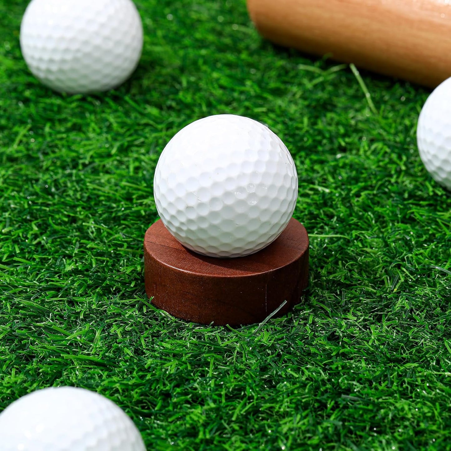 Wooden Golf Ball Display Stand 2 Inches Single Golf Ball Holder Mini Wood Display Bases Stand for Egg Stone Rock Decor