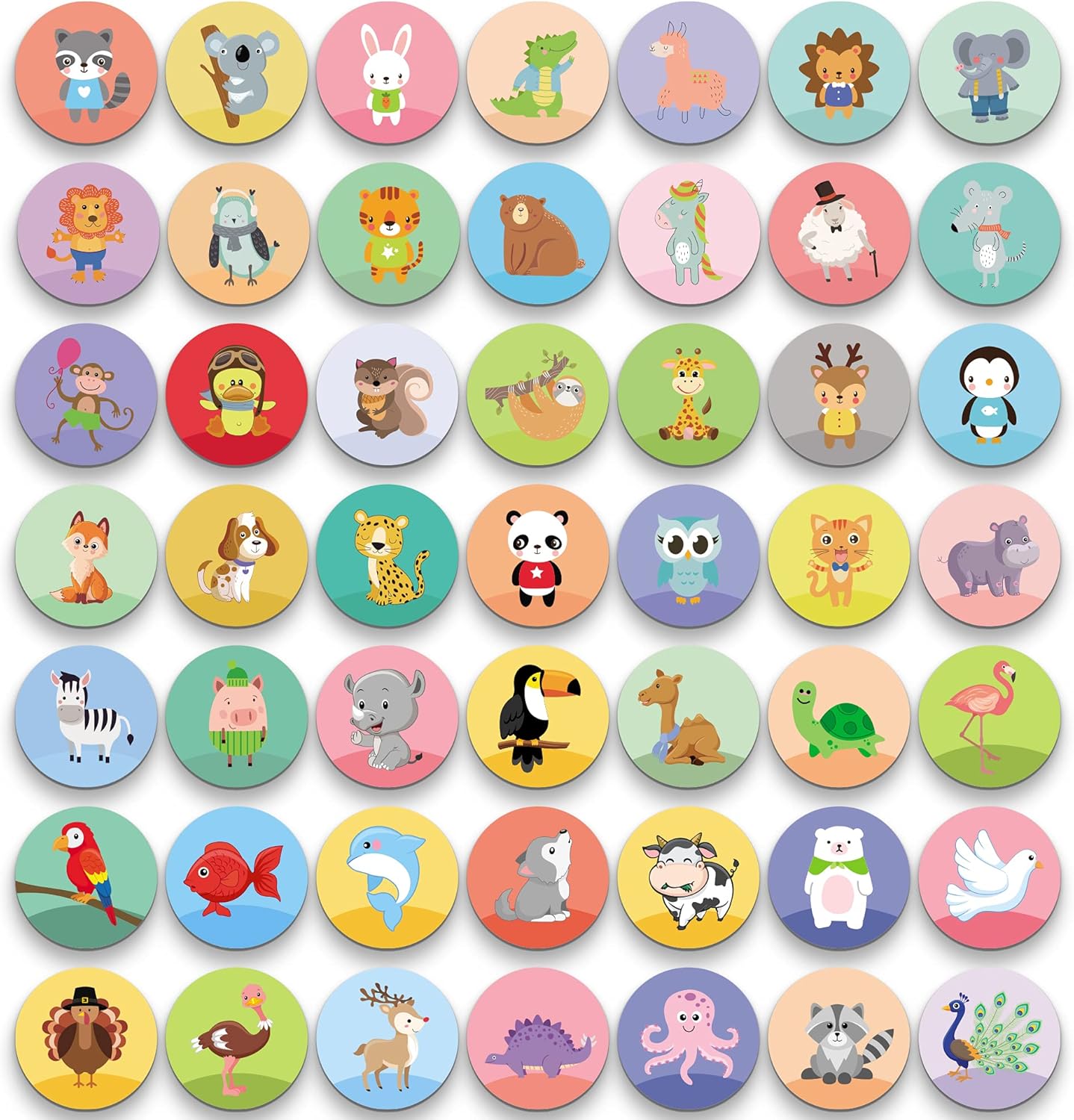 54PCS Animal Magnets for Refrigerator Decorative Fridge Lockers Magnets Cute Kitchen Iron Office Whiteboards Suitable for Adults