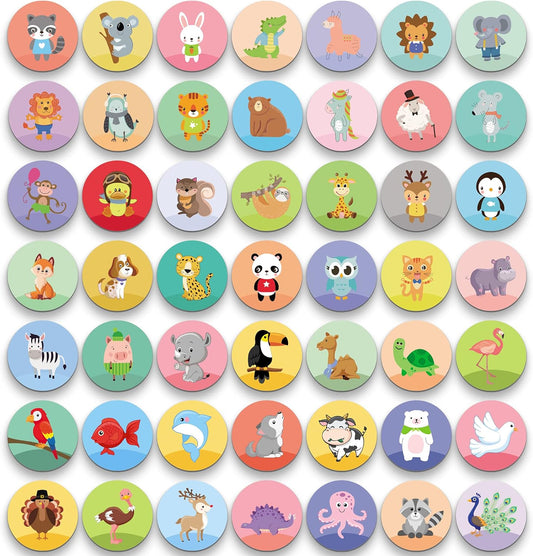 54PCS Animal Magnets for Refrigerator Decorative Fridge Lockers Magnets Cute Kitchen Iron Office Whiteboards Suitable for Adults