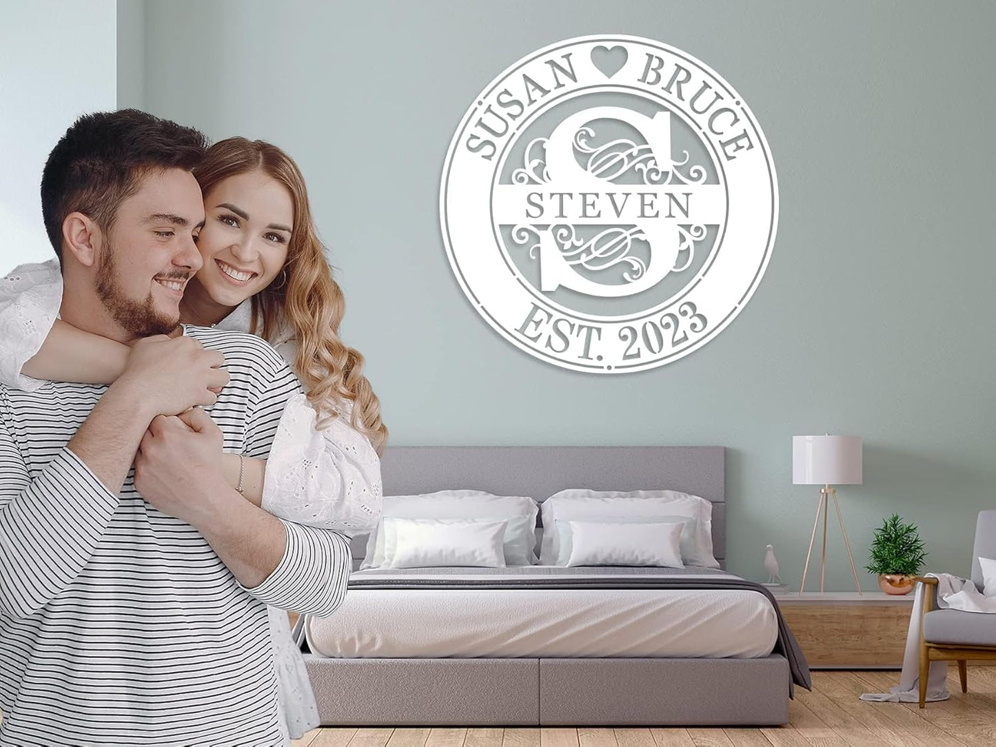 Personalized Wedding Gifts House Warming Gifts New Home Last Name Signs for Home Monogram Wall Decor Custom Metal Name Sign Monogram Gifts Wedding Gifts for Couple Metal Wall Art