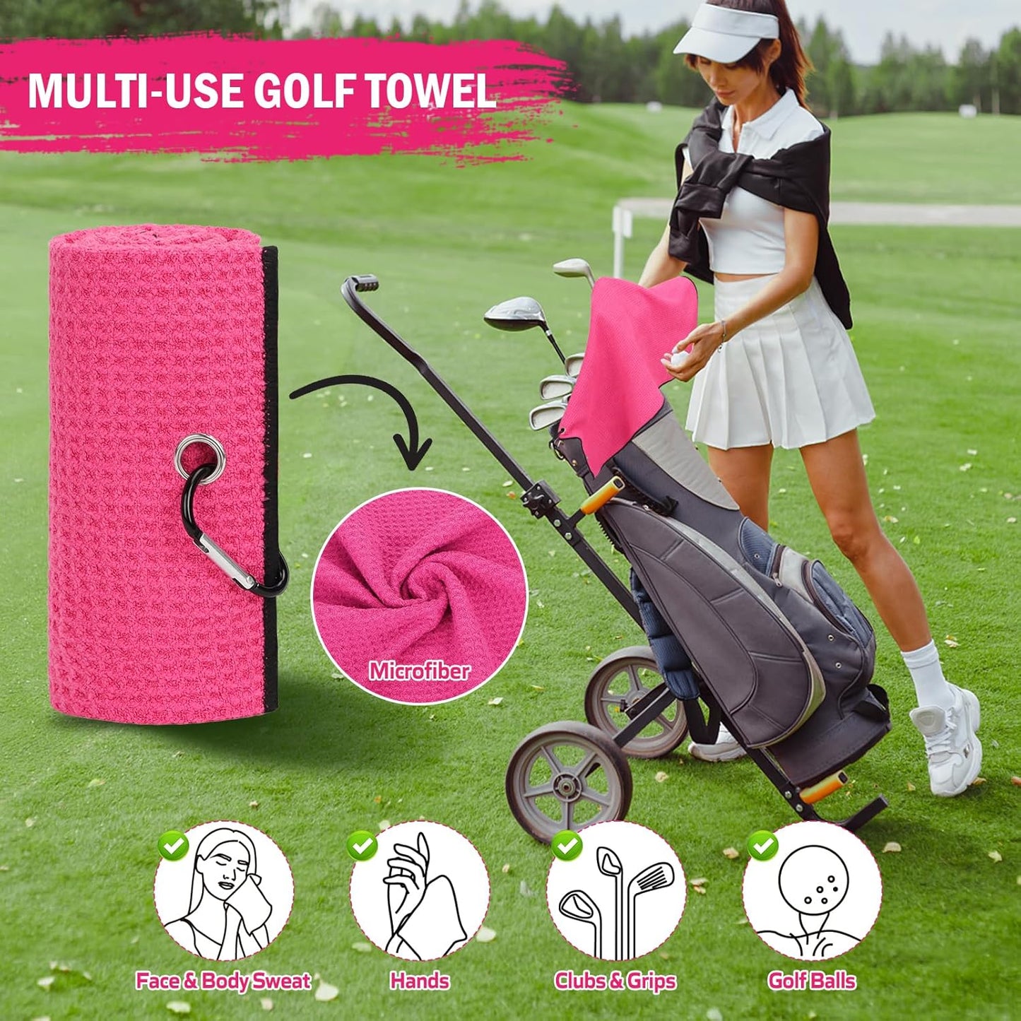 Golf Club Cleaning Kit with Golf Club Cleaner with Water Golf Towel Divot Repair Tool Groove Sharpener Golf Ball Alignment Kit Complete Golf Cleaning Kit Golf Accessories for Women Men