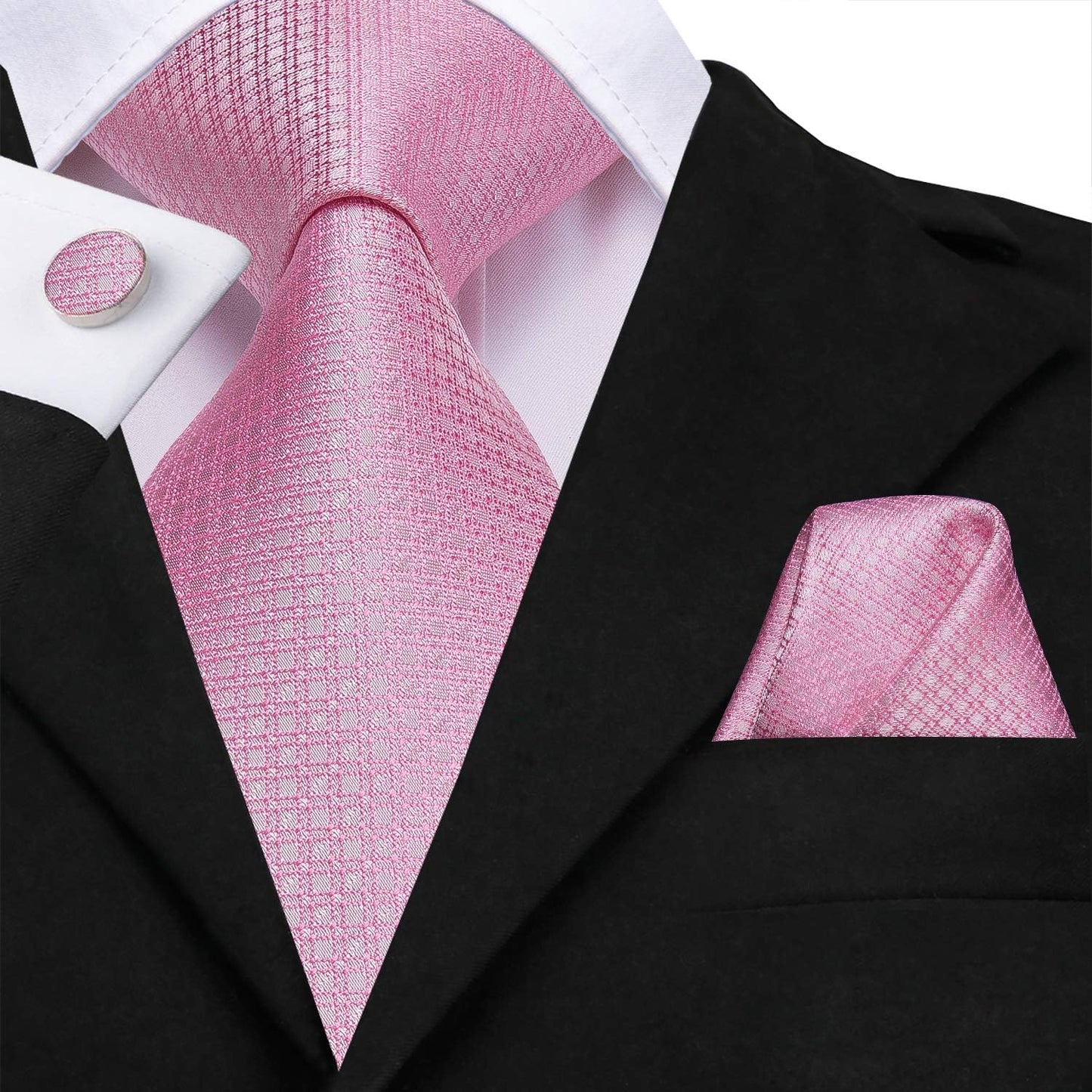 Dubulle Mens Paisley Striped Tie WOVEN Necktie for Men and Handkerchief Cufflinks Set Wedding Formal Business