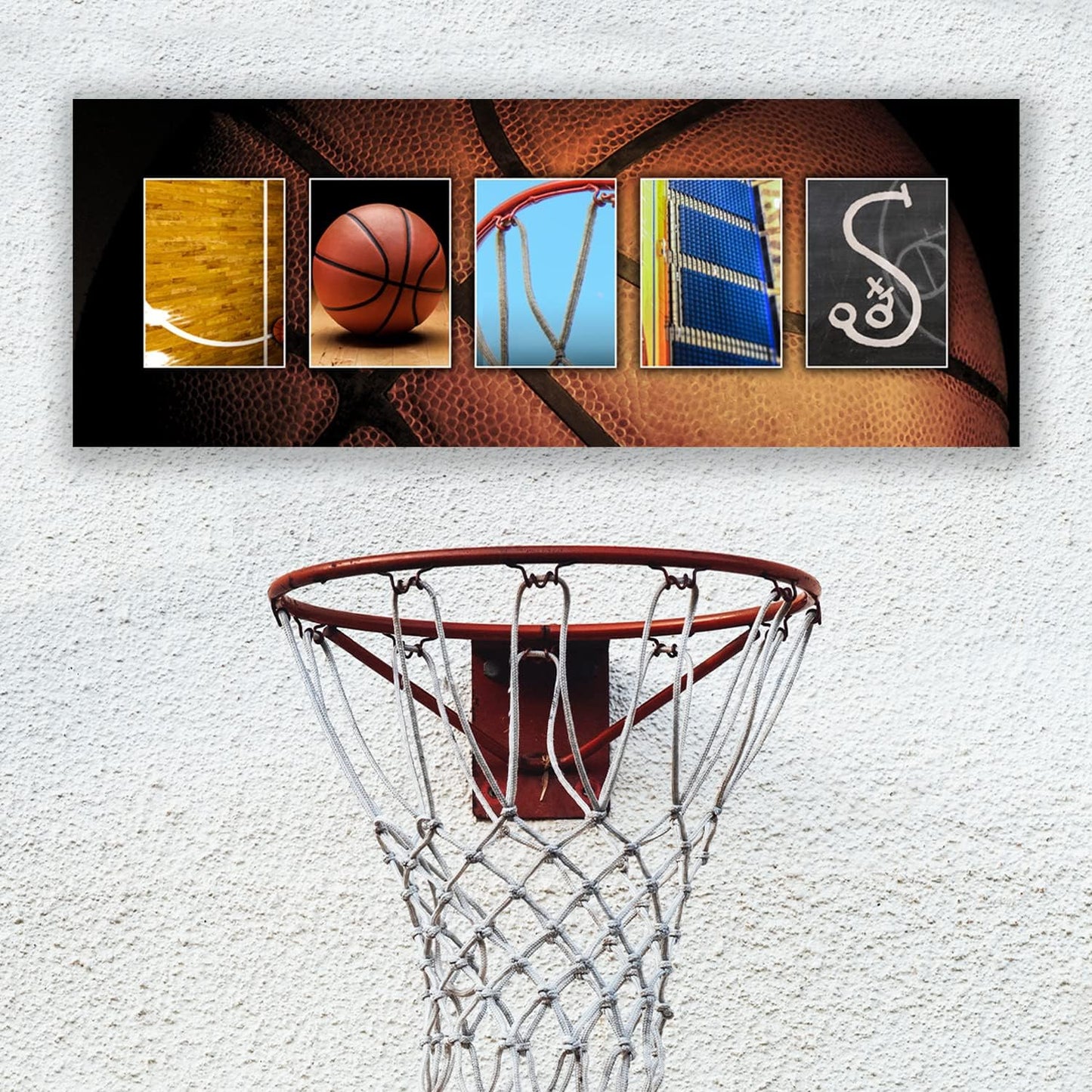 Personal-Prints BASKETBALL Personalized Décor or Gift for the Basketball Player, Coach, or League | Customized Basketball Name Wall Art Gift (6"x18" Stretched Canvas)