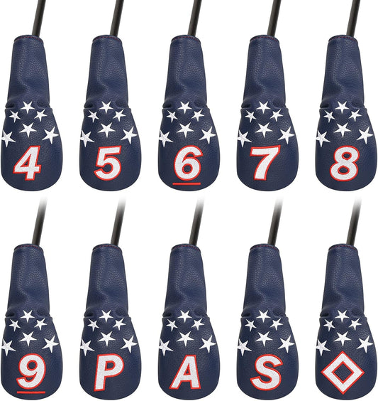 Blue and White Stars Hybrid Iron Head Covers