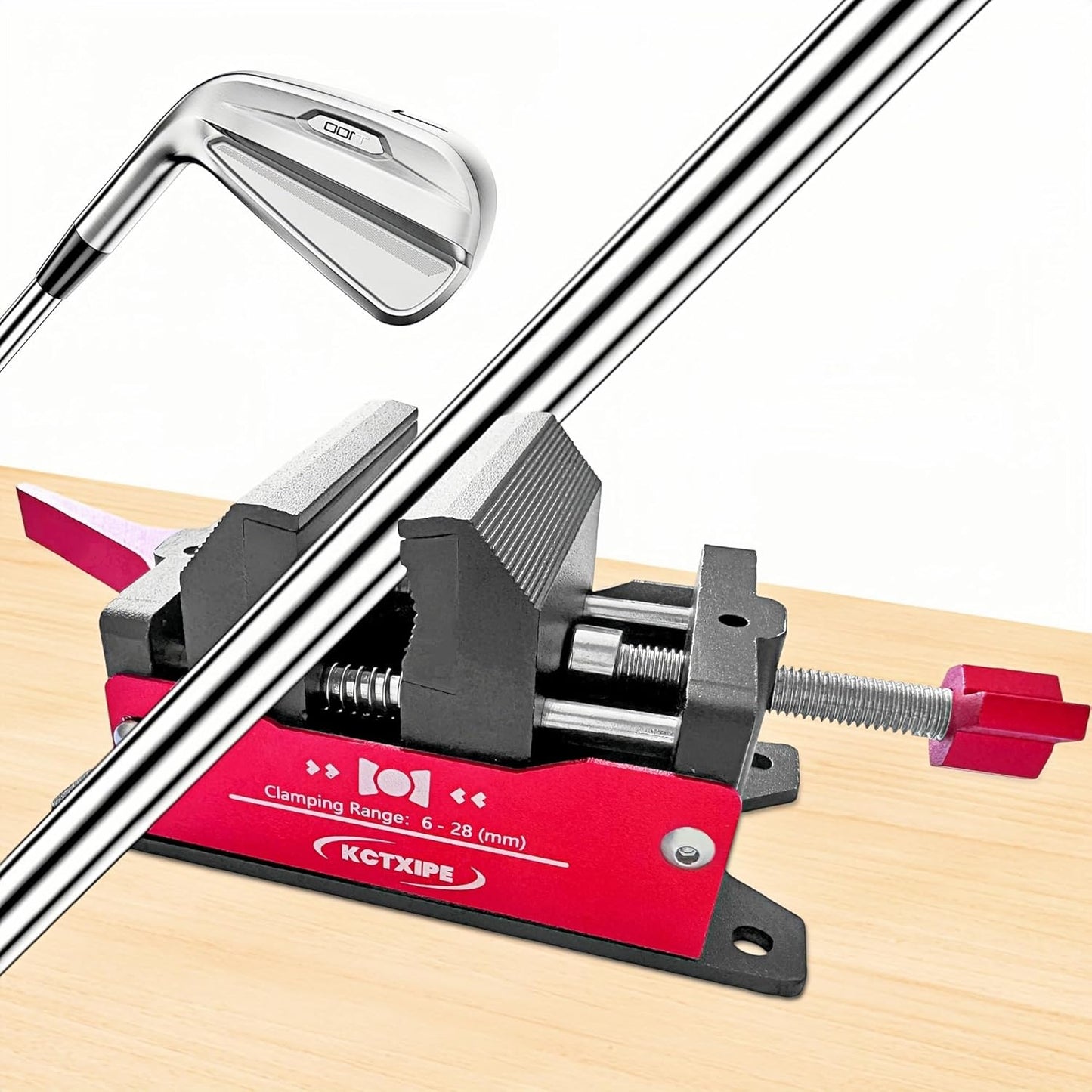 Professional Golf Club Regripping Vise - Golf Grip Removal Tool with Heavy-Duty Aluminum, Quick Release Shaft Vice Clamp,Non-Slip Rubber Jaws,Portable Golf Table Vise