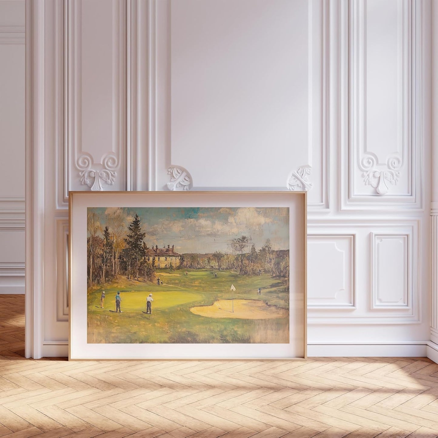 Vintage Golf Course Premium Giclee Fine Art Prints - Antique Style Golf Course Painting Posters, Golf Wall Art, Aesthetic Golfing Poster for Home Office Decor, Ready to Frame