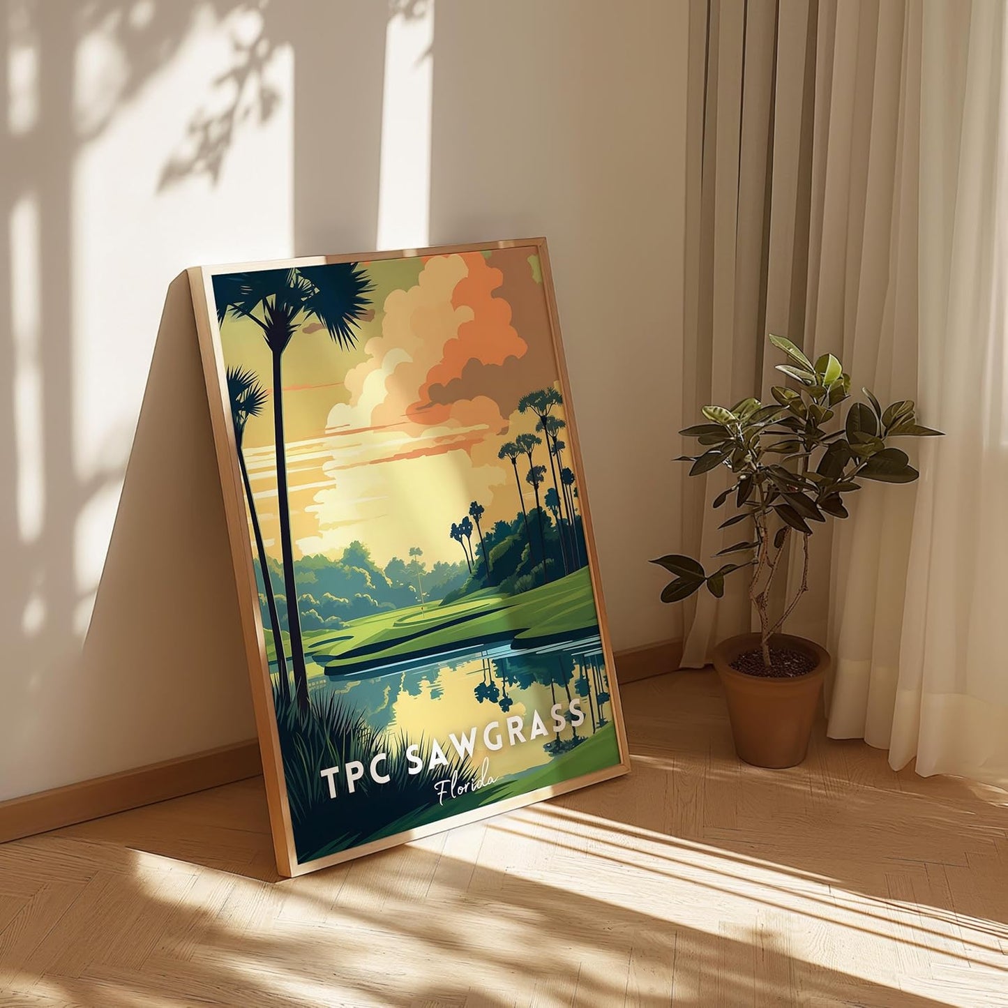 Golf Course Premium Giclee Fine Art Prints - Augusta, Pebble Beach, Pinehurst, Golf Course Posters, Golf Wall Art, Aesthetic Poster for Home Office Decor, Ready to Frame