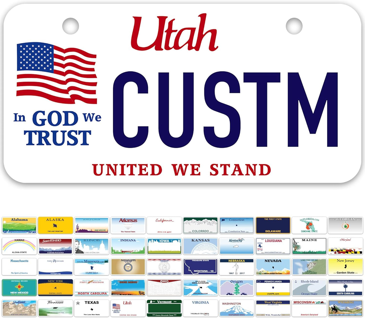 Mini License Plates, Personalized License Plates, Custom for Car, Bikes, ATV, Kids Car, Golf Cart, Jeep, 2x4 Inch, Rust-Free Fade Resistant Aluminum, USA Made by My Sign Center (Utah)