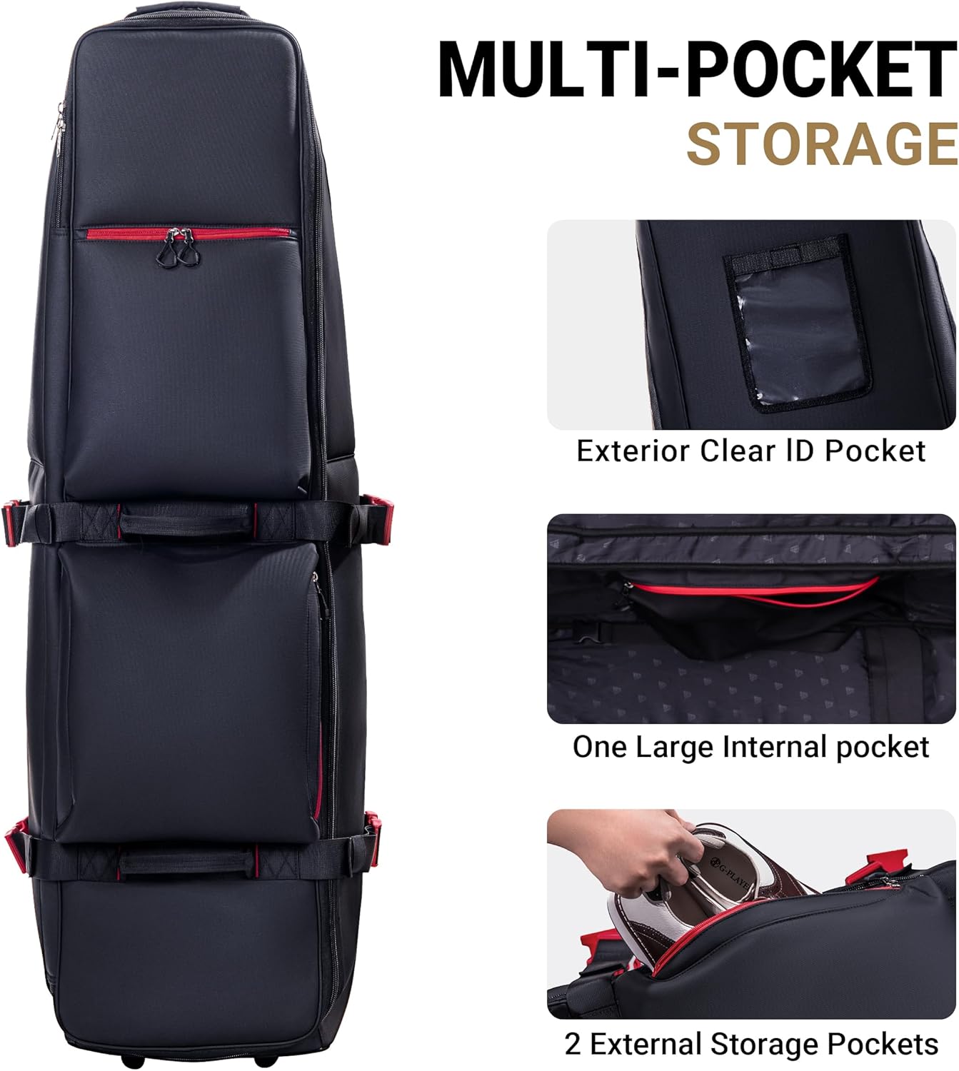 ASK ECHO LOCKLINK Roller Outdoors Golf Travel Bag Soft-Sided with Wheels/Black