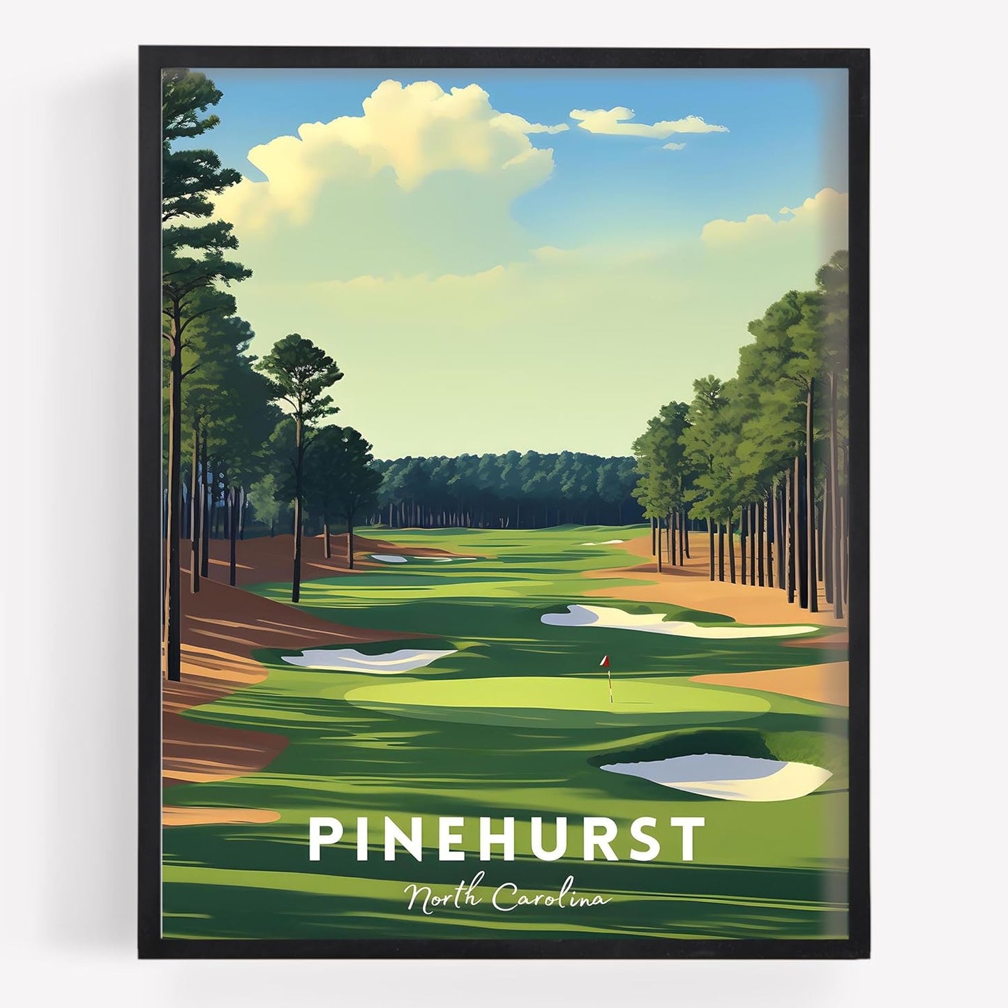Golf Course Premium Giclee Fine Art Prints - Augusta, Pebble Beach, Pinehurst, Golf Course Posters, Golf Wall Art, Aesthetic Poster for Home Office Decor, Ready to Frame