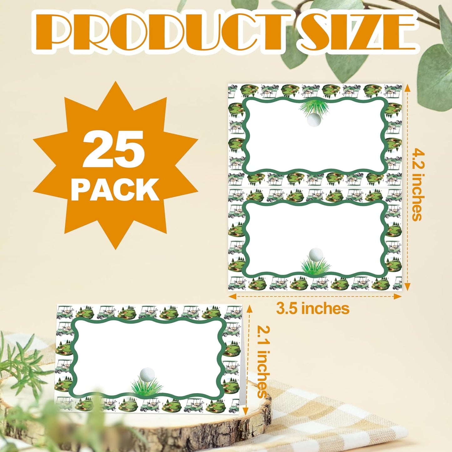 Golf Place Cards, Hole in One Table Place Cards For Table Setting, Sports Themed Name Cards For Birthday Party Baby Shower Golf Party, 25 Cards Included -04