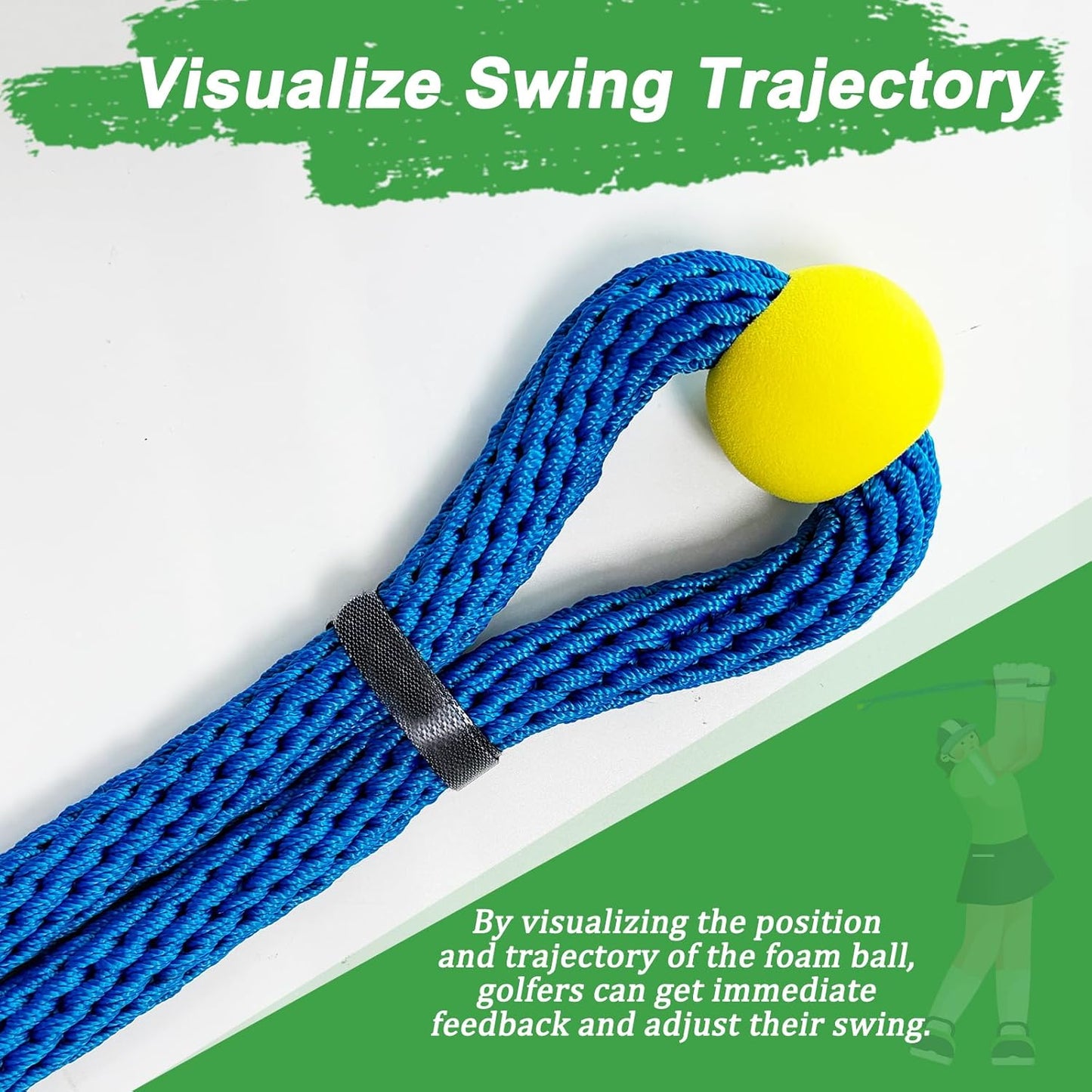 Golf Rope Swing Trainer, Professional Golf Swing Rope Training Aid to Improve Speed, Tempo, Rhythm, Flexibility and Strength, Golf Warm-Up Practice Equipment for Golfers of All Levels