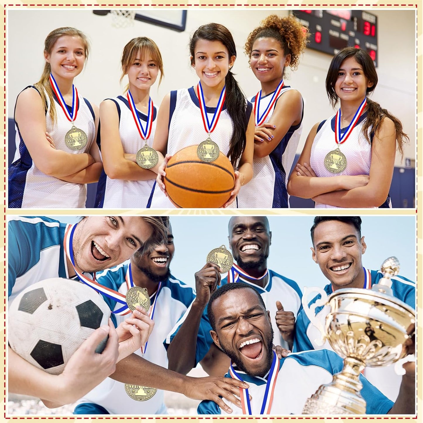 Remuuly 30 Pcs Gold Medals Bulk 2'' Basketball Soccer Baseball Volleyball Football Lacrosse Kickball Cheer Bowling Trophy Medals for Awards for Sports Participation Winner Gift