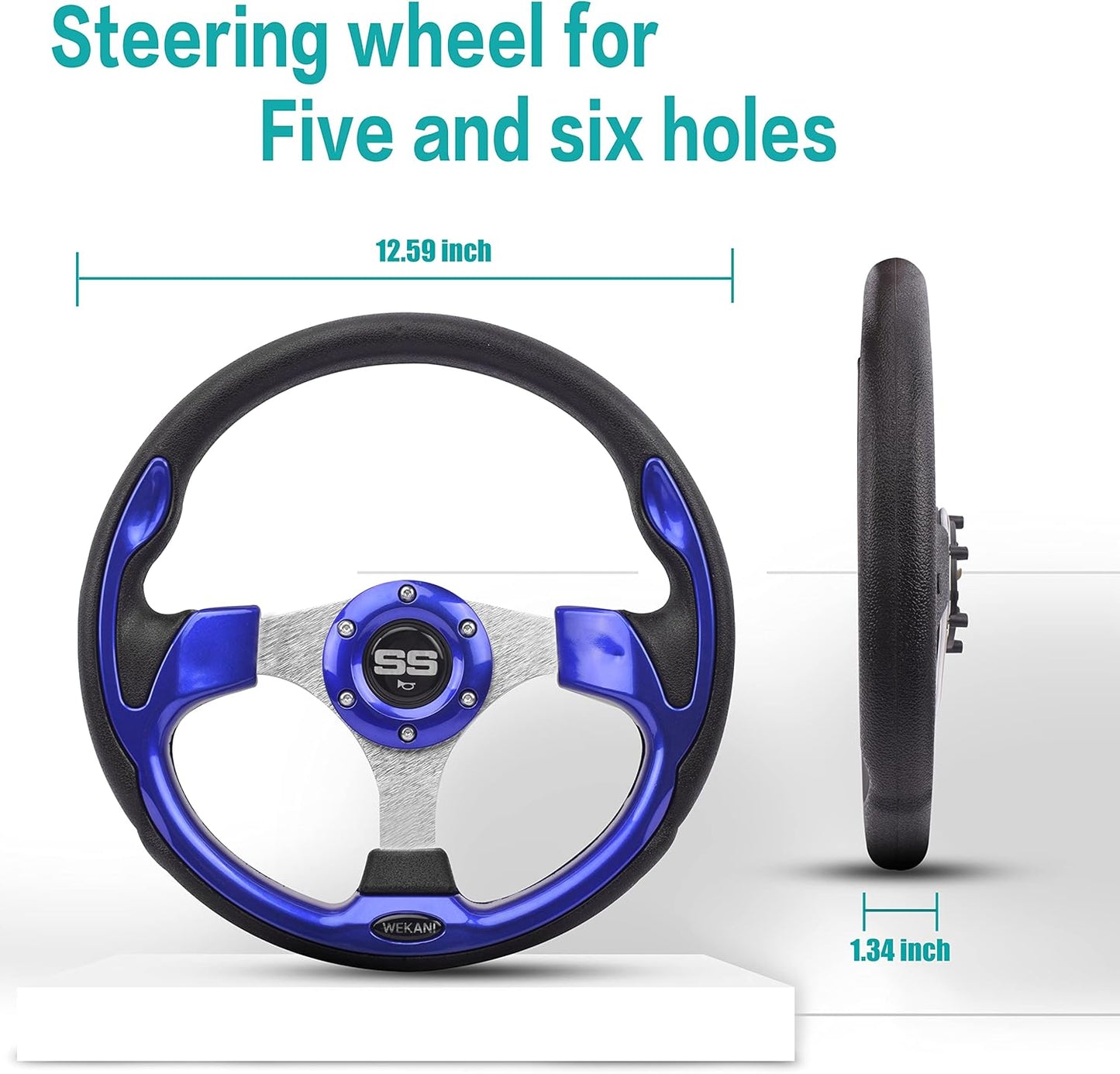 Golf Cart Steering wheel for EZGO YAMAHA and Club Car Precedent Most Golf carts Blue