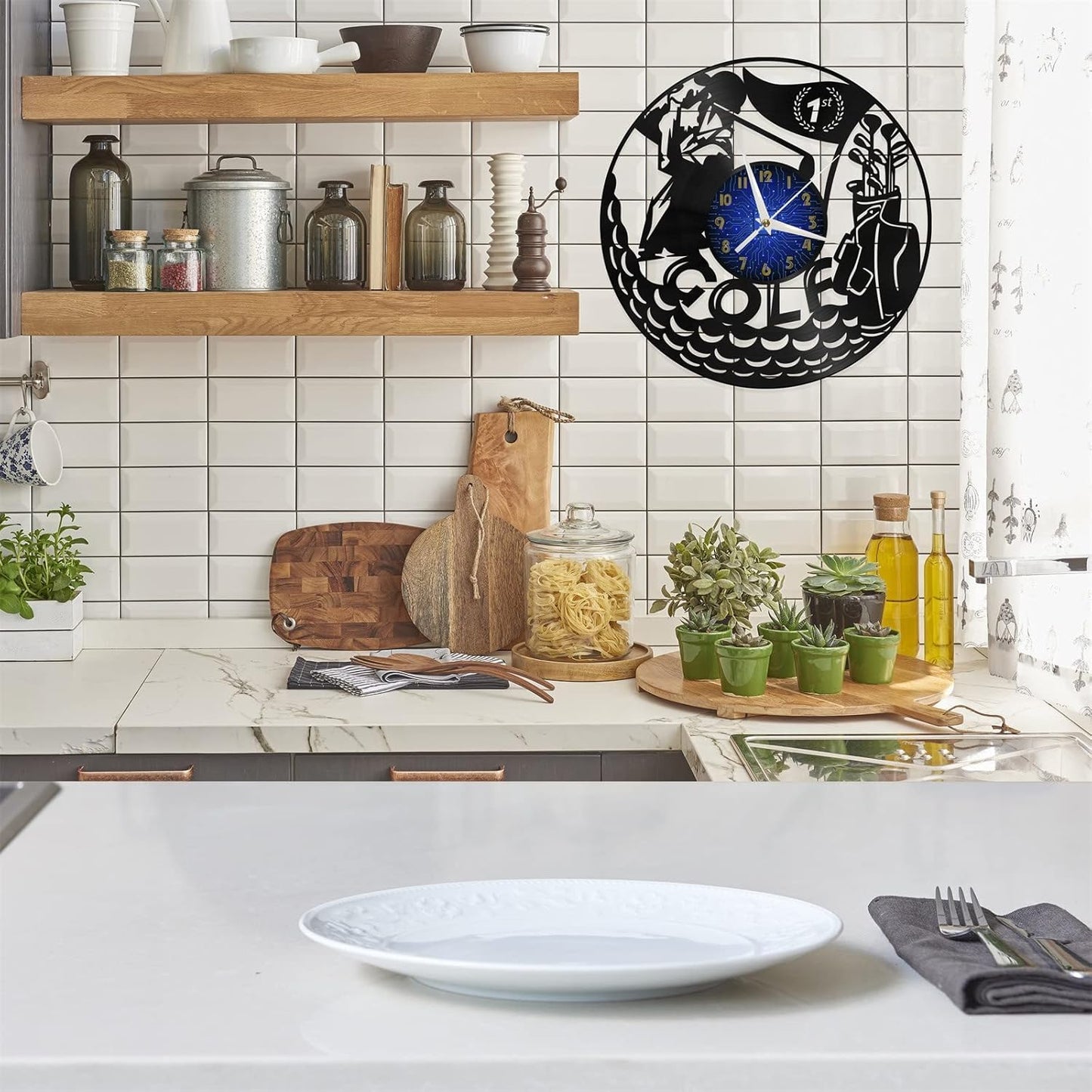 Golf Game Decoration Large Vinyl Wall Clock for Holiday,12 Inches Morden Art Wall Decor for Living Room.Best Gifts for Men/Women/Children(B-Without L)