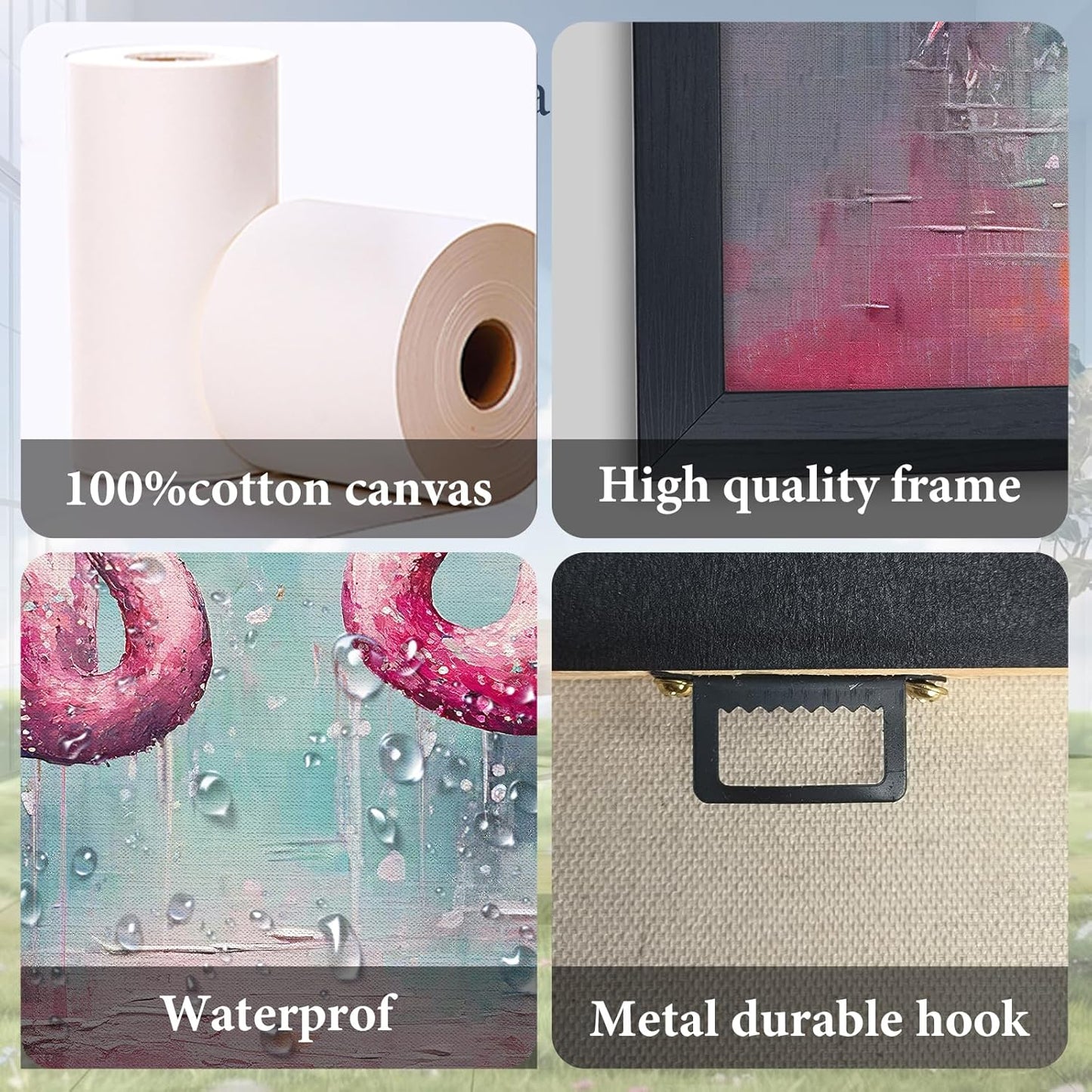 Large Flamingo Framed Wall Art for Living Room Flamingo Pictures Wall Decor Tropical Wildlife Painting Artwork Print Painting Home Decoration for Bathroom Bedroom Office 36x24 inch