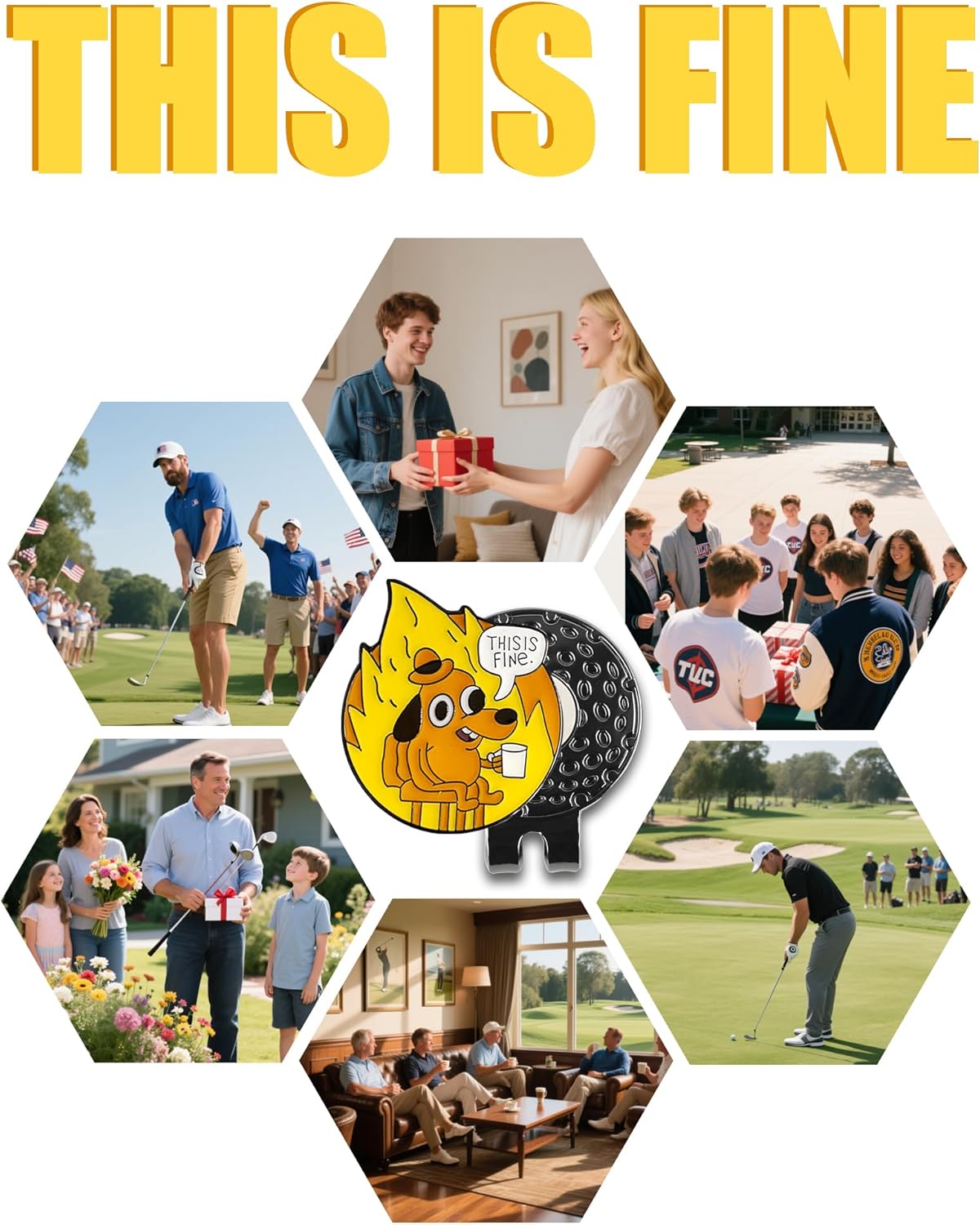 Funny Golf Ball Marker with Magnetic Hat Clip – Golf Accessories for Men & Women to Elevate & Personalize Your Game