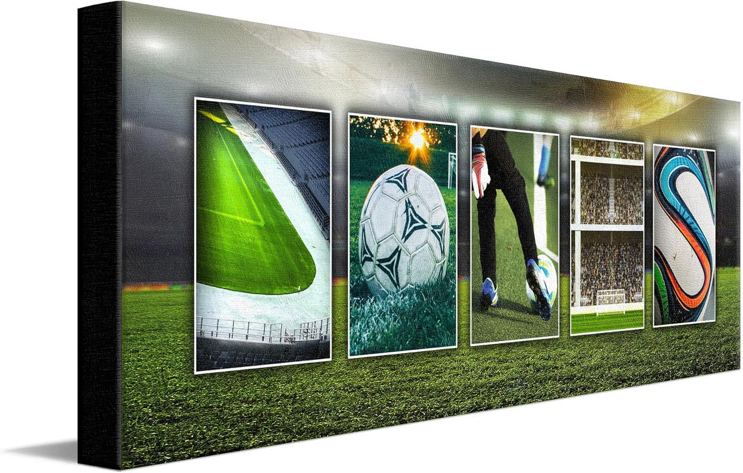 Soccer Futbol Name Art - Personalized Gift (9.5"x26" Block Mount)