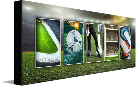 Soccer Futbol Name Art - Personalized Gift (9.5"x26" Block Mount)