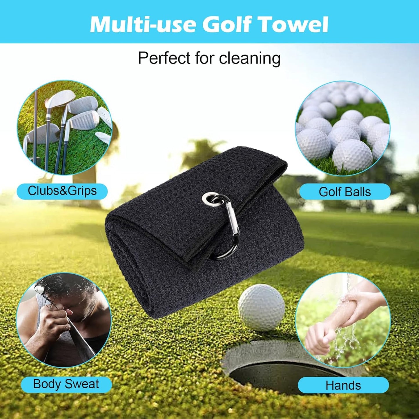 Golf Club Cleaning Kit with Golf Club Cleaner with Water Golf Towel Divot Repair Tool Groove Sharpener Golf Ball Alignment Kit Complete Golf Cleaning Kit Golf Accessories for Women Men