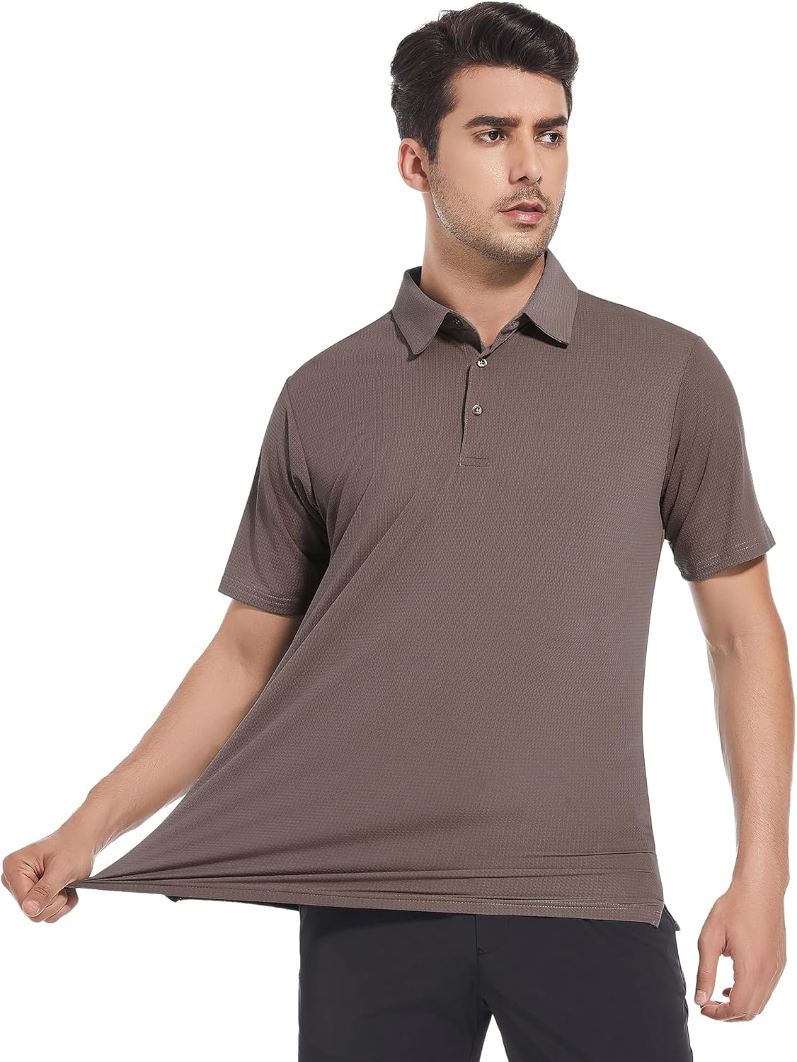 Alex Vando Mens Golf Shirt Moisture Wicking Quick-Dry Short Sleeve Casual Polo Shirts for Men