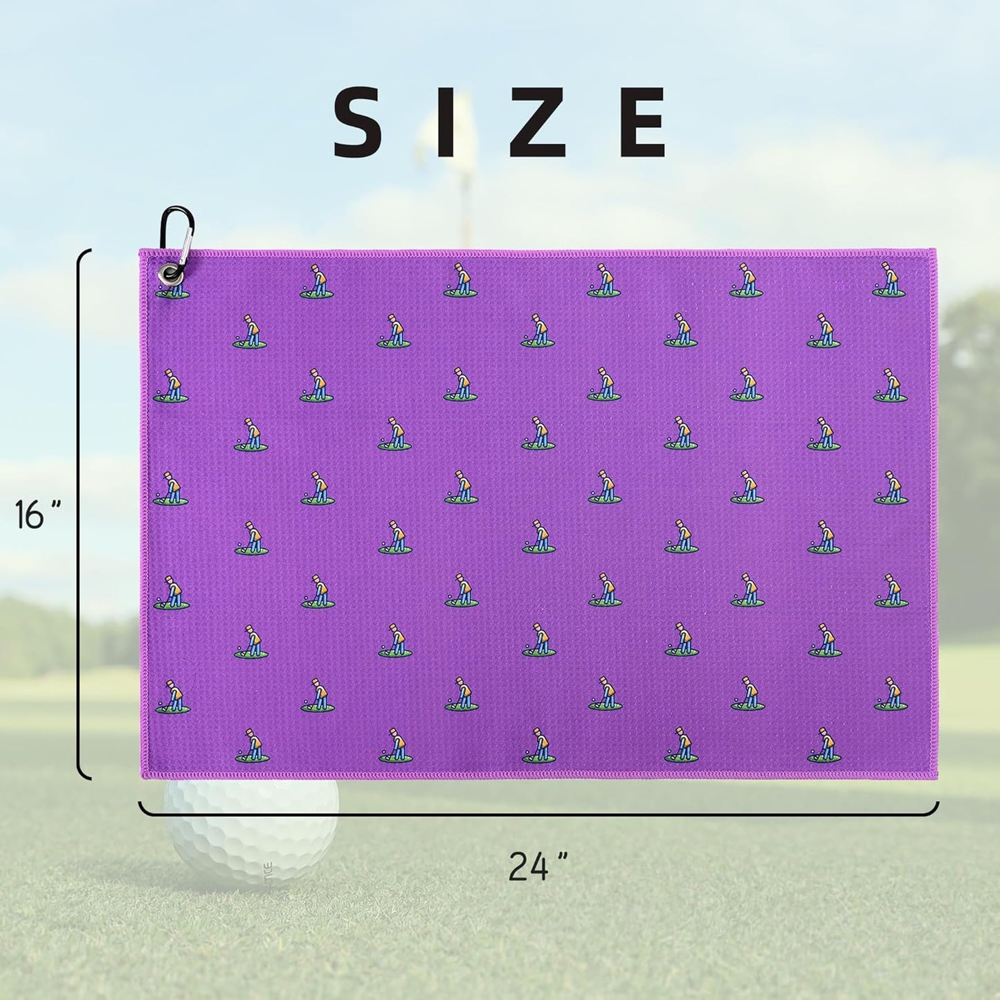 Mile High Life Golf Towels - Microfiber Waffle Pattern Tri-fold, Brush Tool Kit with Club Groove Cleaner with Retractable Cord and Clip, for Men Women, Golf Gift