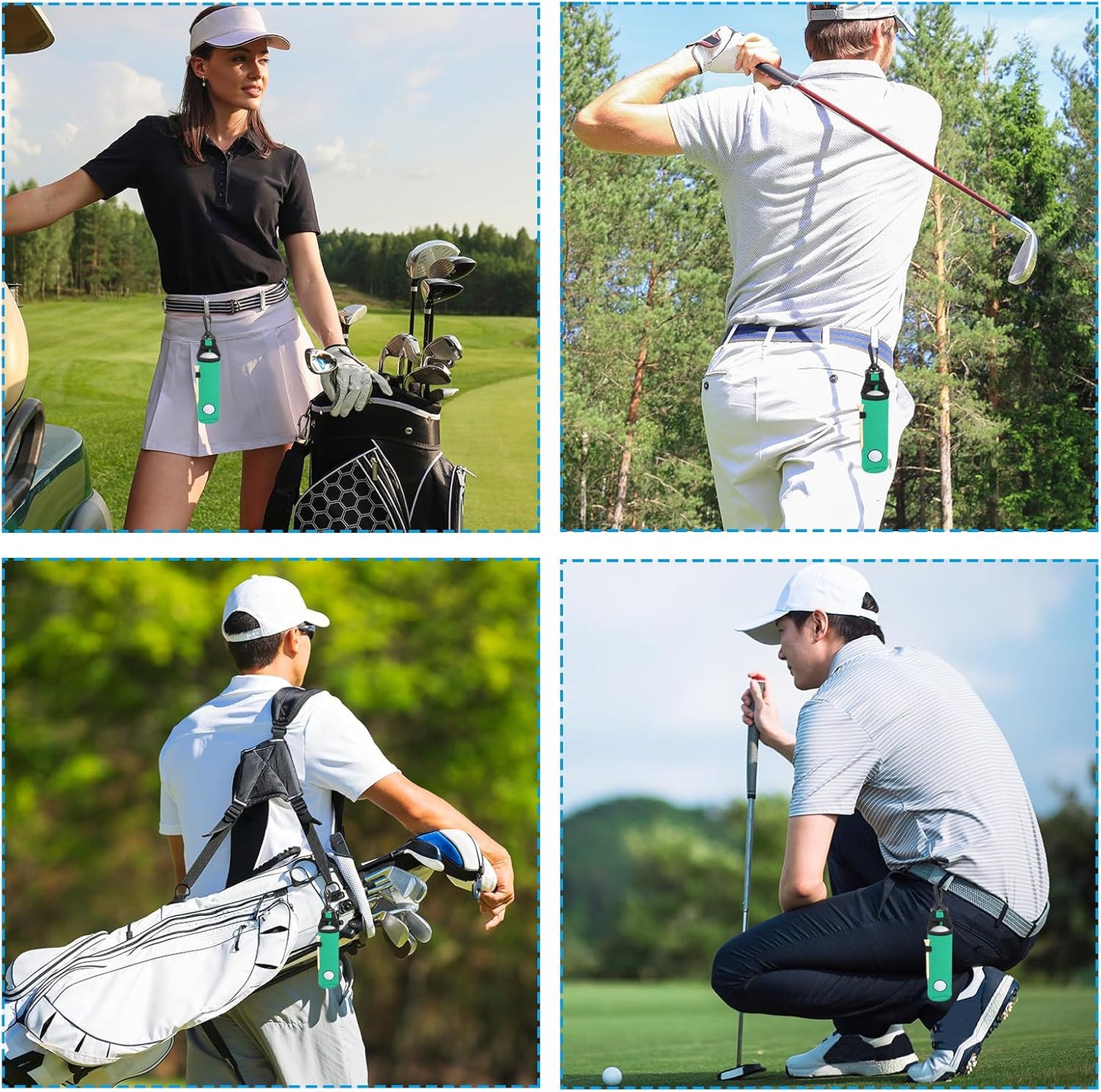 PATIKIL Golf Ball Carry Bag Golf Tee Holder Pouch Portable Neoprene Golf Ball Holder with Clip for Men and Women