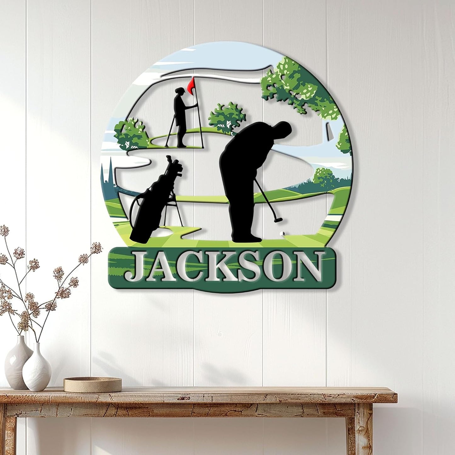 Custom Golf Metal Sign – Personalized Name Wall Decor for Porch, Yard, Clubhouse, or Room – Gifts for Dad, Mom, Son, Daughter, or Coach on Birthday or Golf Celebration