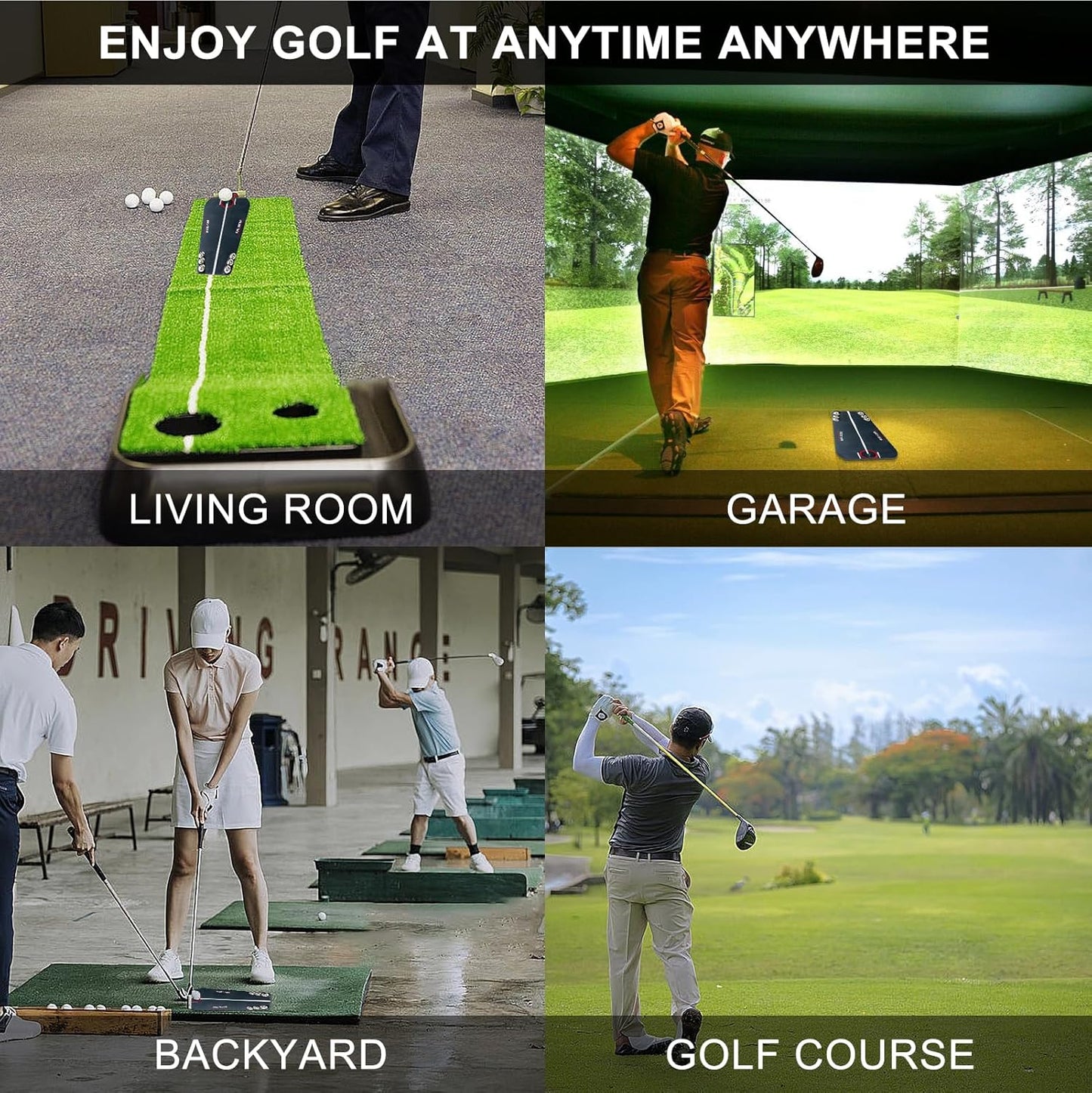Golf Putting Tutor, Golf Hitting Mat, Putting Mirror Training Aid, Puttout Circuit Trainer Groove, Putt Out Train Align Eyes Practice, Putter face, Alignment Starting Line Impact Stroke Path Motion