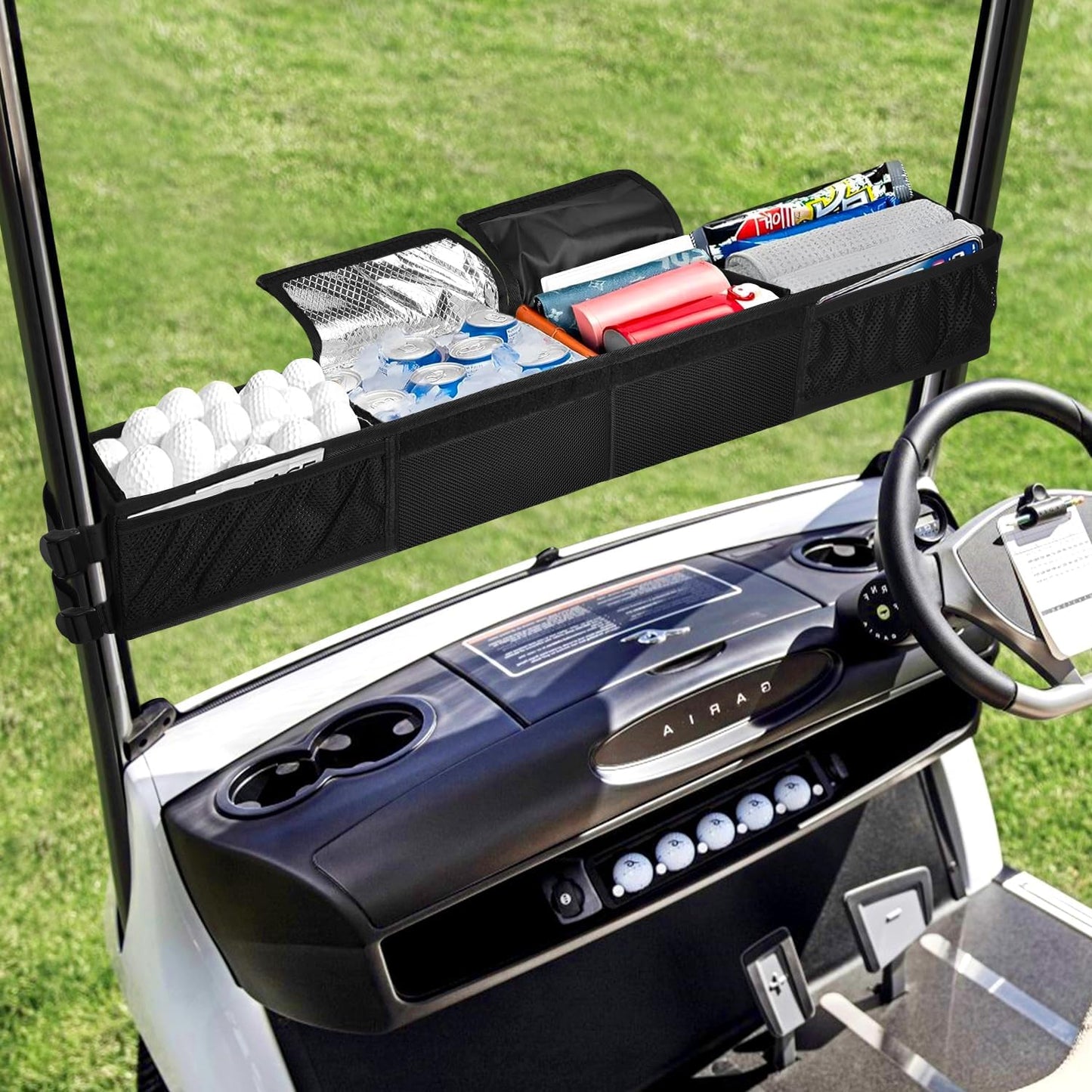 Grekos Golf Cart Inner Storage Tray, Upgraded 1680D Golf Cart Front Storage Basket