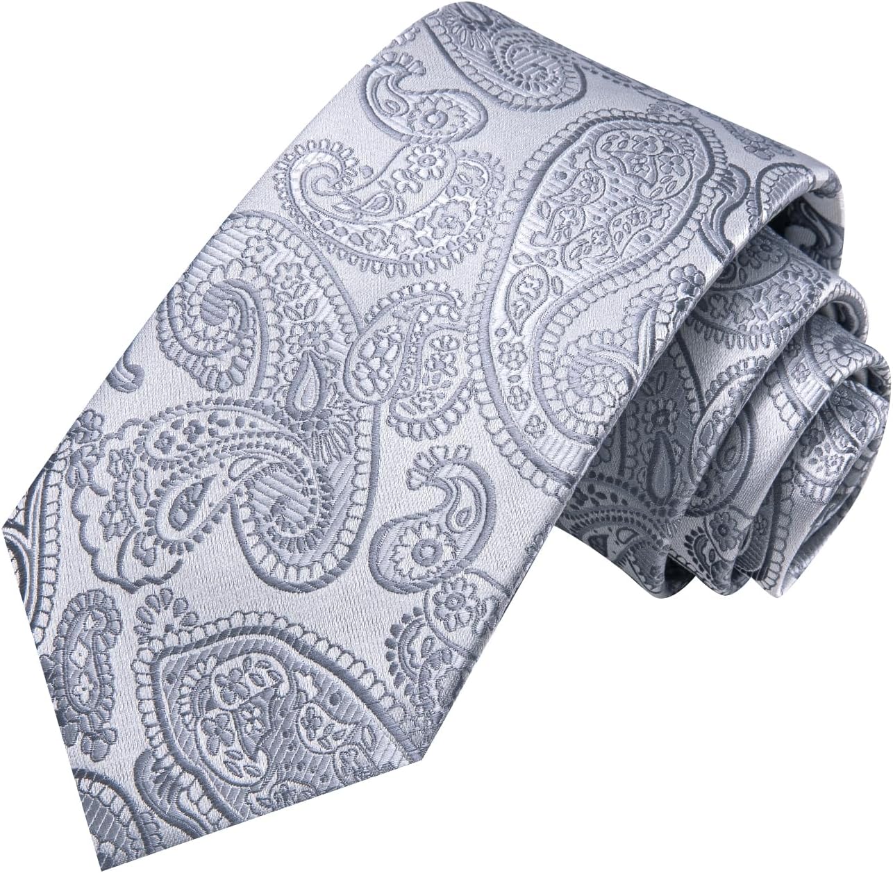 Hi-Tie Men 63inches Tie Set Extra Long Necktie Paisley Tie Pocket Suqare Cufflinks Big and Tall Men Tie