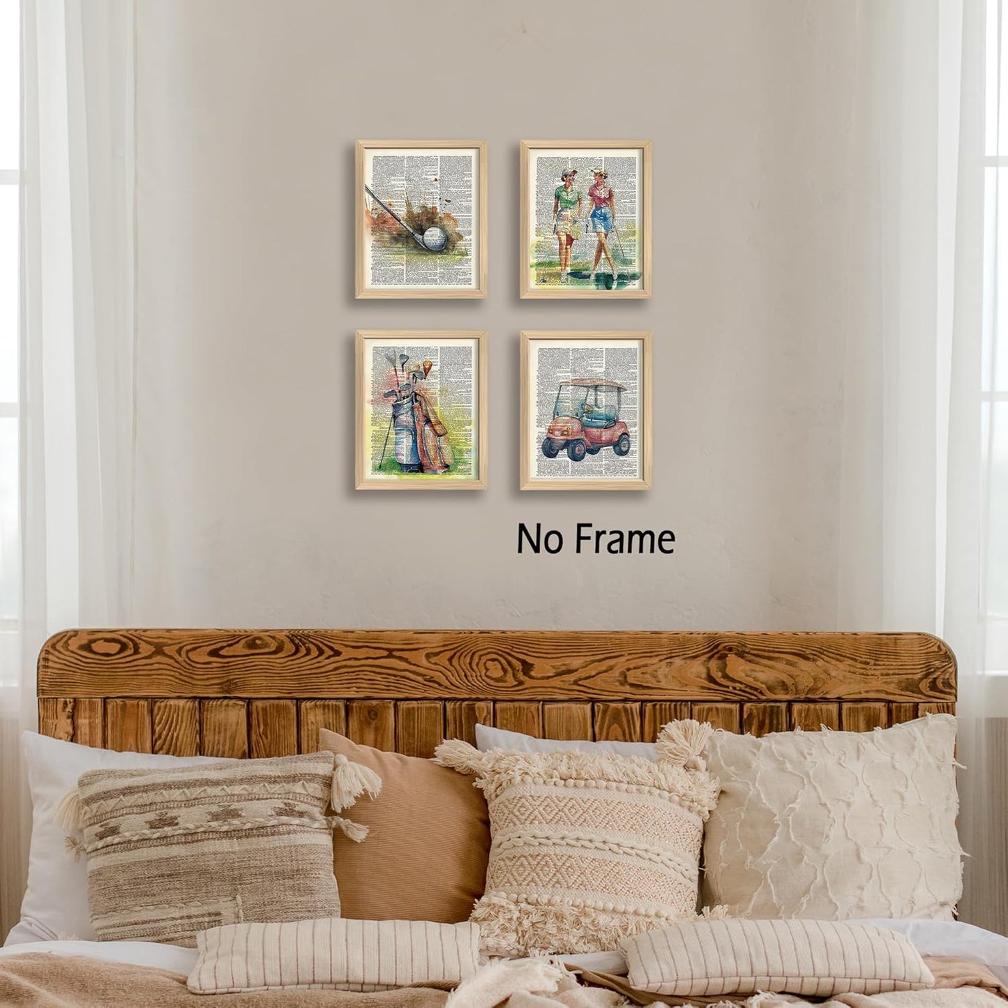 KSDUT Retro Golf Wall Decor Art Set of 4 - Vintage Artwork Poster Prints Gym Club Wall Decor Golf Gifts Wall Art for Office Games Sports Room Dorm Decorations - 8"x10" Unframed