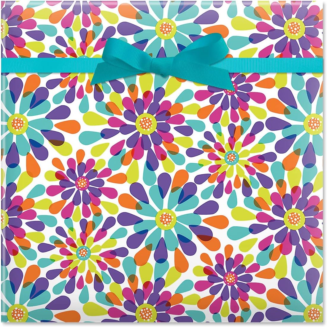 Current Color Splash Jumbo Rolled Birthday Gift Wrap (1 Giant Roll, 61 sq. ft.) Peek-Proof, For Birthdays, Graduations, Baby Showers and More