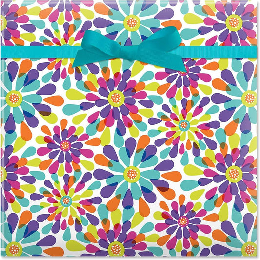 Current Color Splash Jumbo Rolled Birthday Gift Wrap (1 Giant Roll, 61 sq. ft.) Peek-Proof, For Birthdays, Graduations, Baby Showers and More